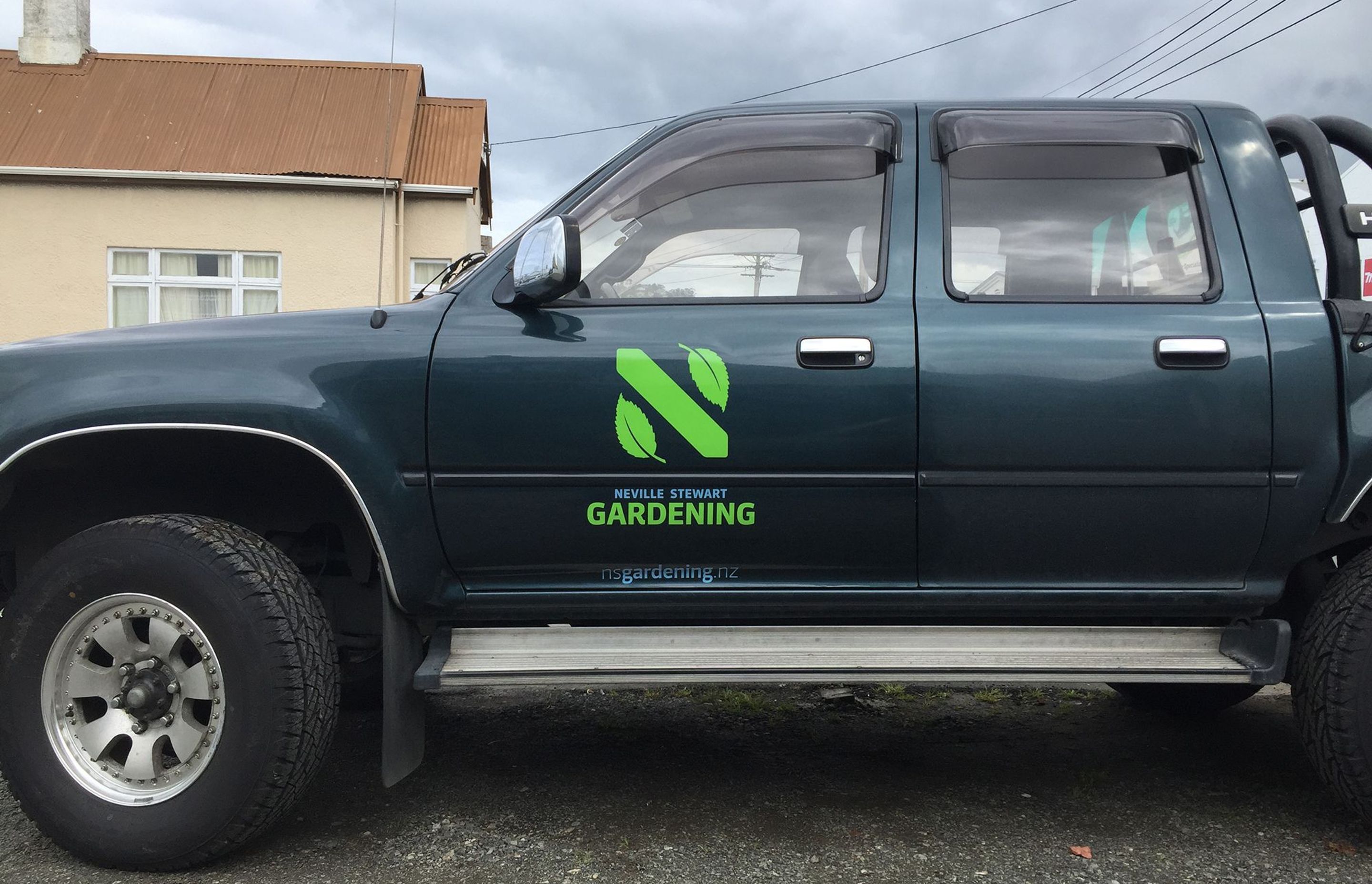 Vehicle signage for Neville Stewart Gardening, Dunedin