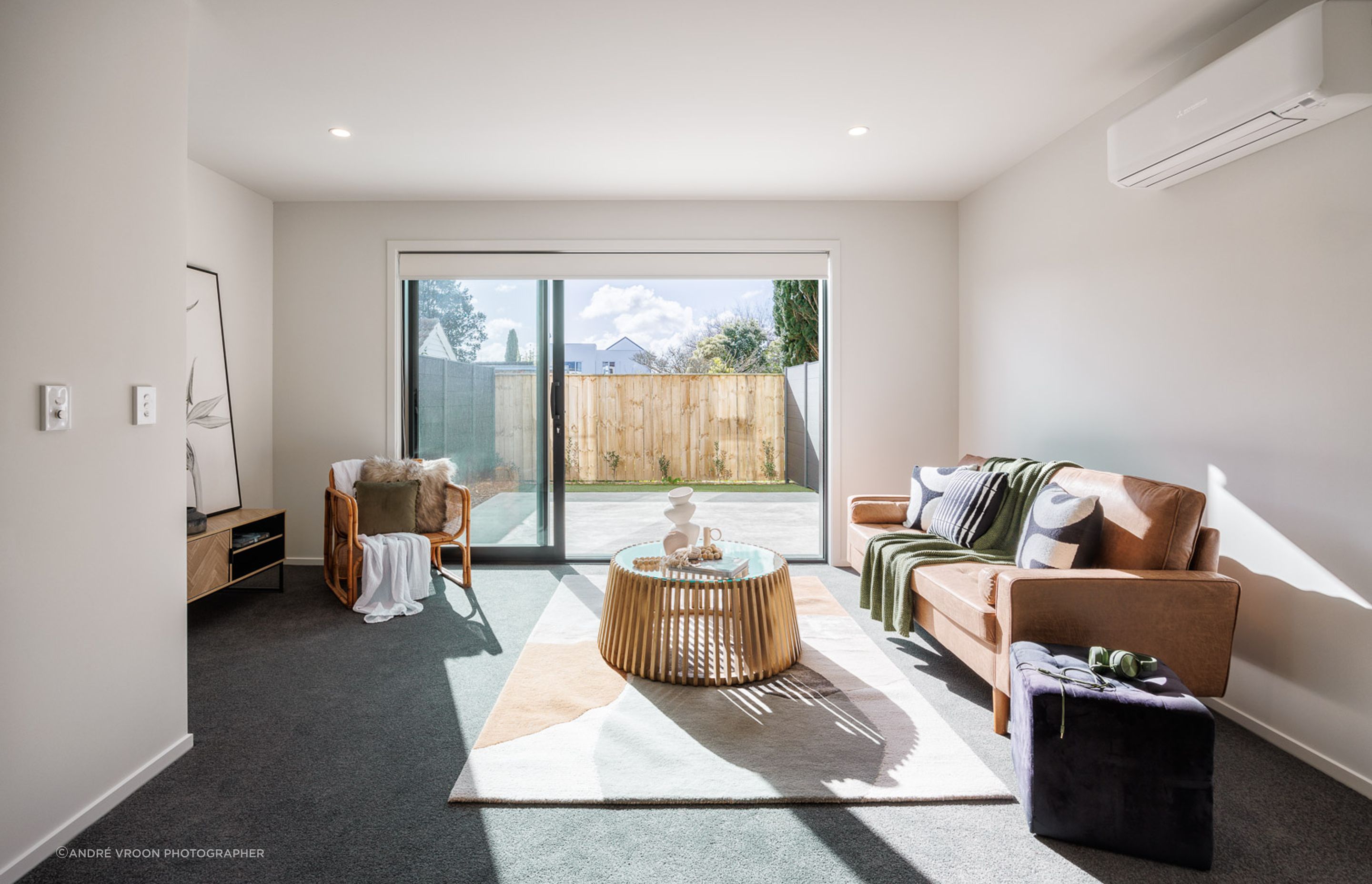 Light, bright and private living space with indoor outdoor flow