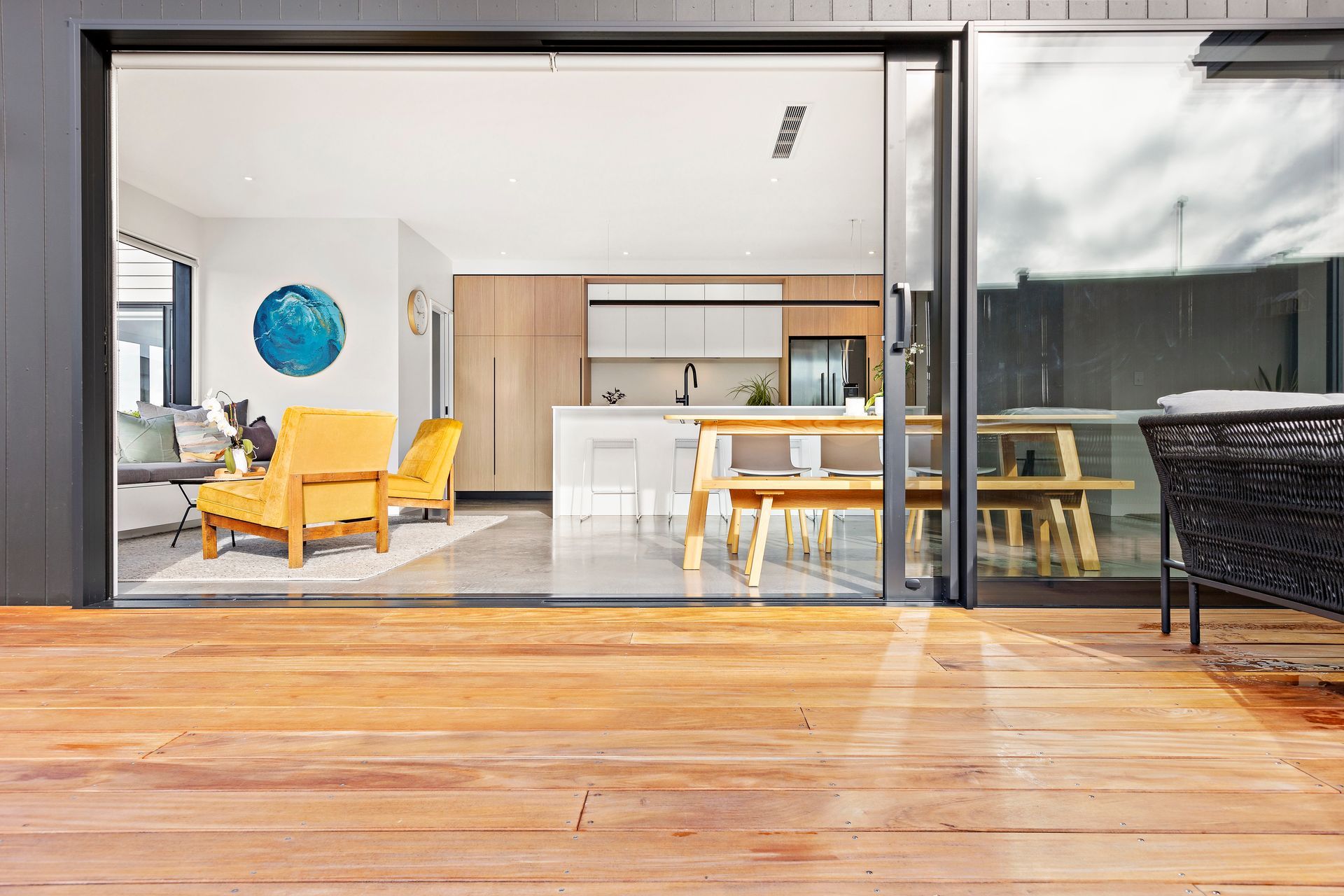 Black Negative Detail with Woodgrain, Auckland