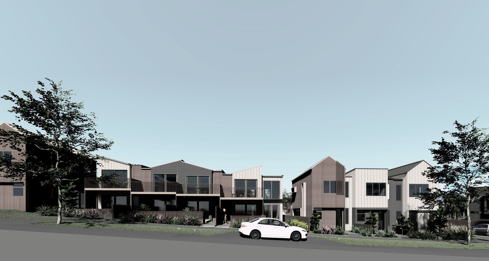 Eastern view towards typologies 4B and 5
