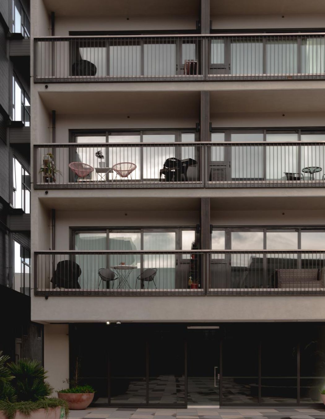 SKHY Apartments - exterior balustrades