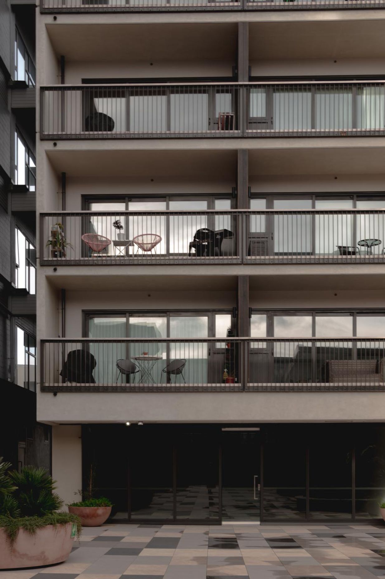 SKHY Apartments - exterior balustrades