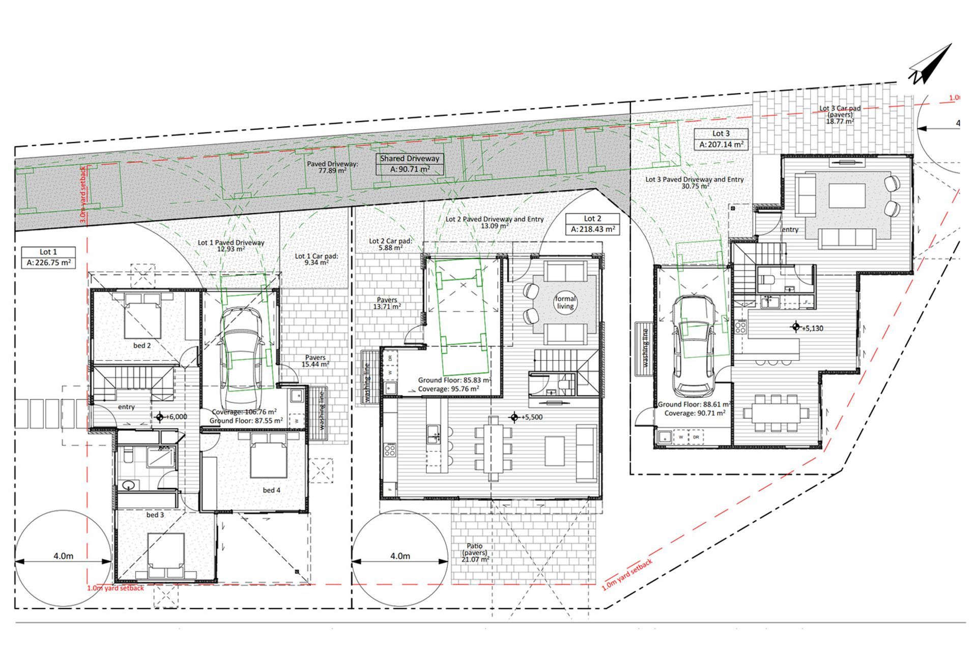 Mixed Suburban Zone - 3 dwellings on 743m² site