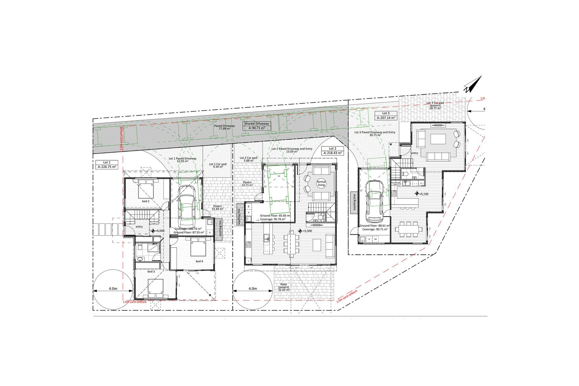 Mixed Suburban Zone - 3 dwellings on 743m² site