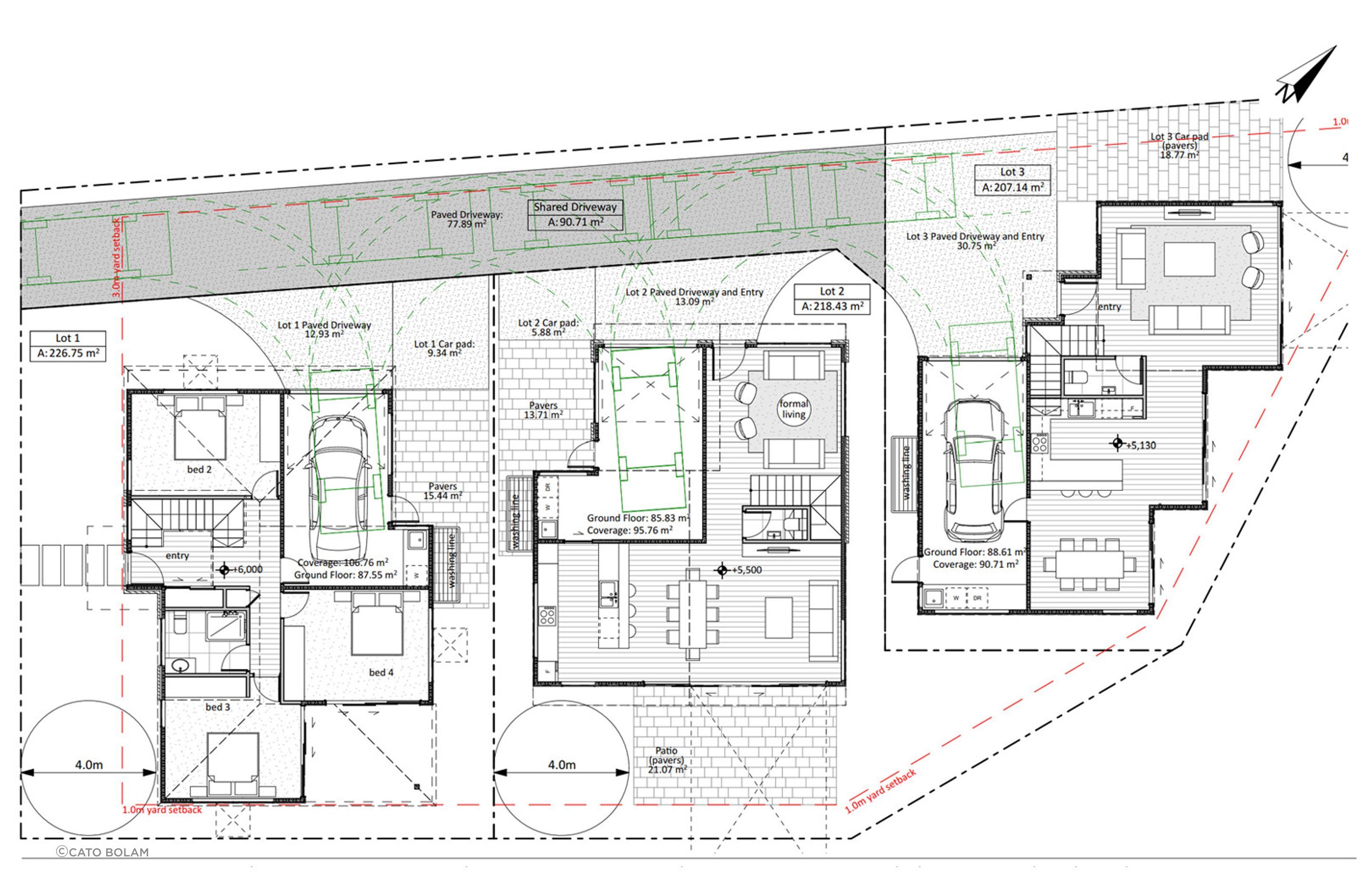 Mixed Suburban Zone - 3 dwellings on 743m² site