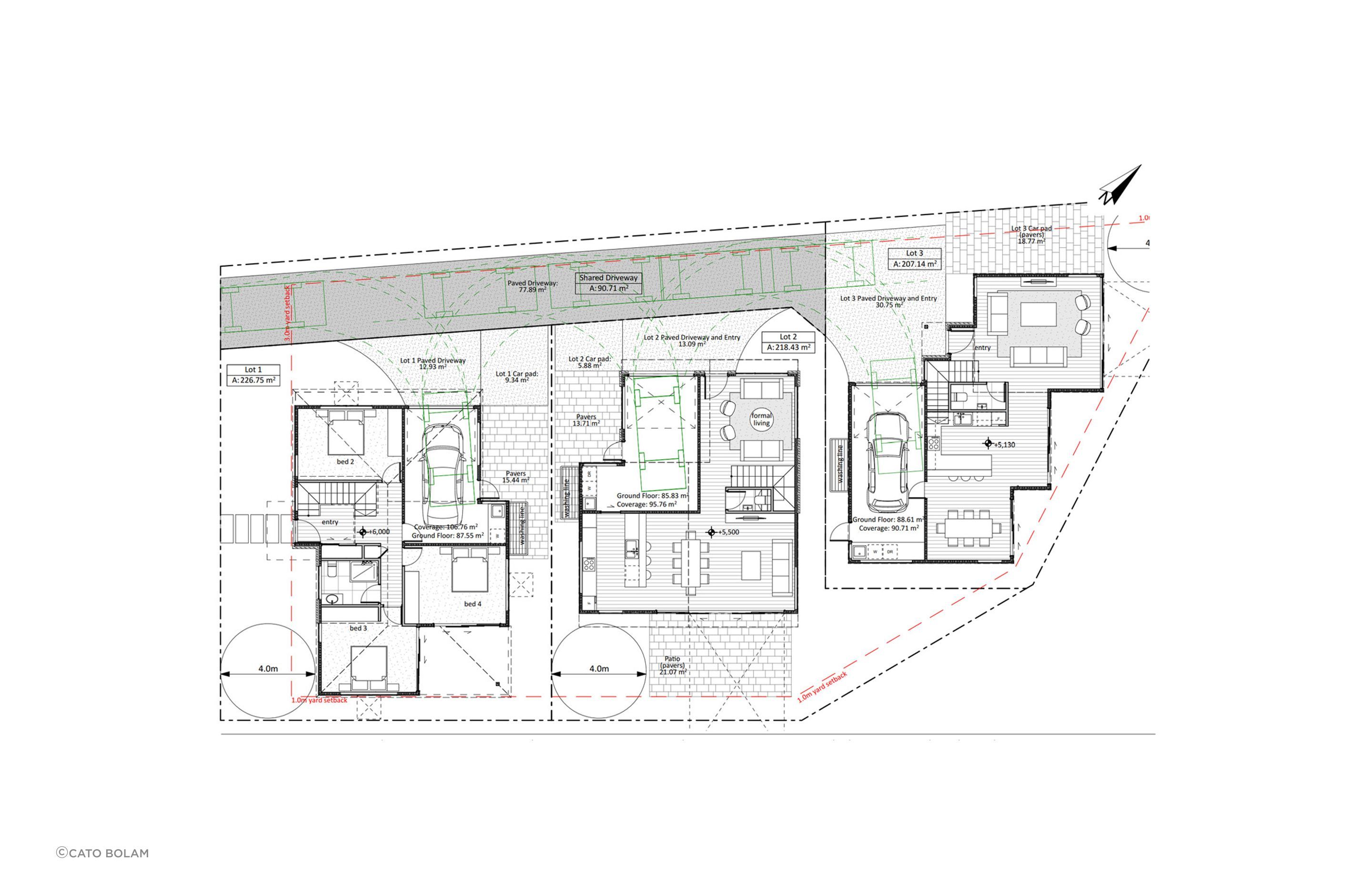 Mixed Suburban Zone - 3 dwellings on 743m² site
