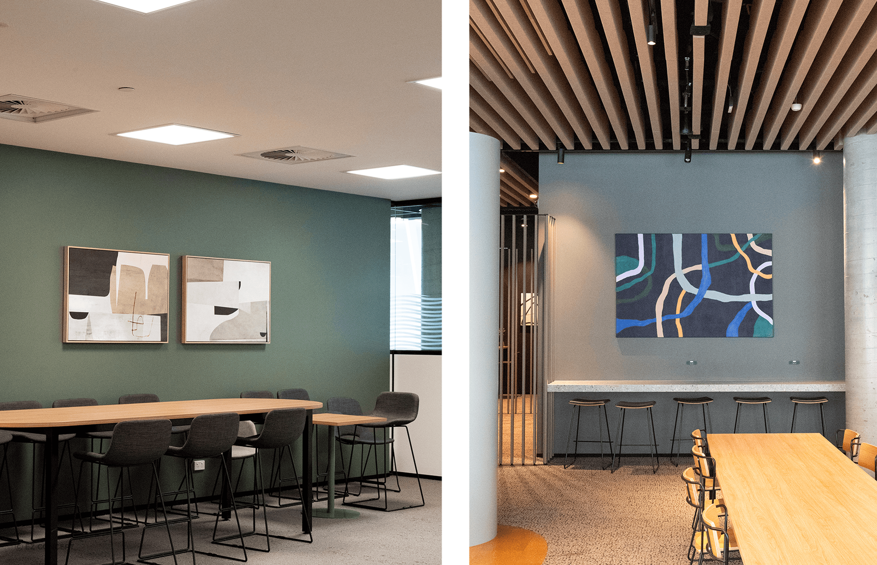 The vibrant Waterman Business Centre introduces an expansive office complex to Eastland Shopping Centre. The office floor features a series of spaces varying in scale to accommodate diverse working needs. Collaborative spaces include meeting rooms and private offices for teams-based work as hot-desk benches offer personal work spaces for the day. The layout of the space answers to the fluidity of modern work arrangements. It does so on the back of a creative architectural design plan and the construction systems to execute them proficiently. Studco Building Systems came together to provide the framework of this remarkable build.