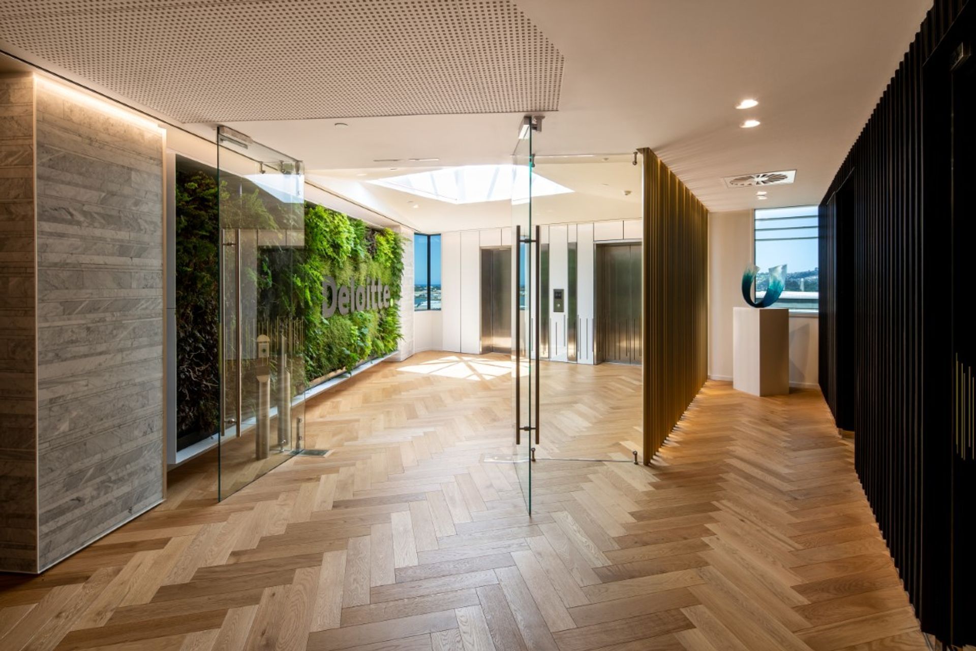 View from reception to lift lobby