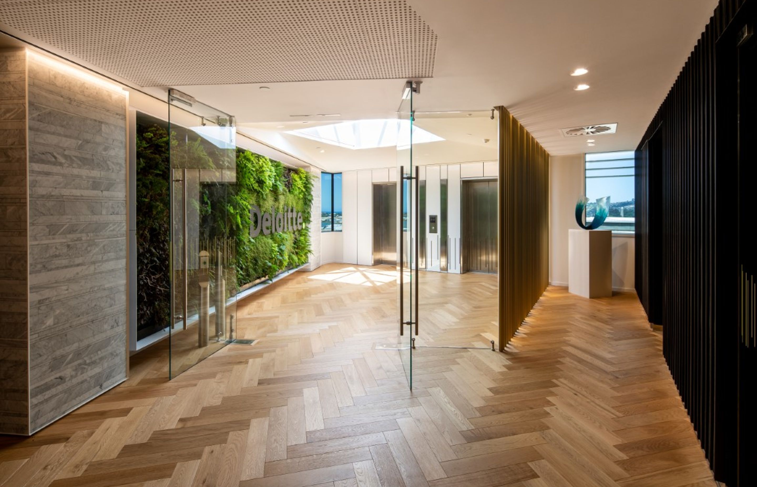 View from reception to lift lobby