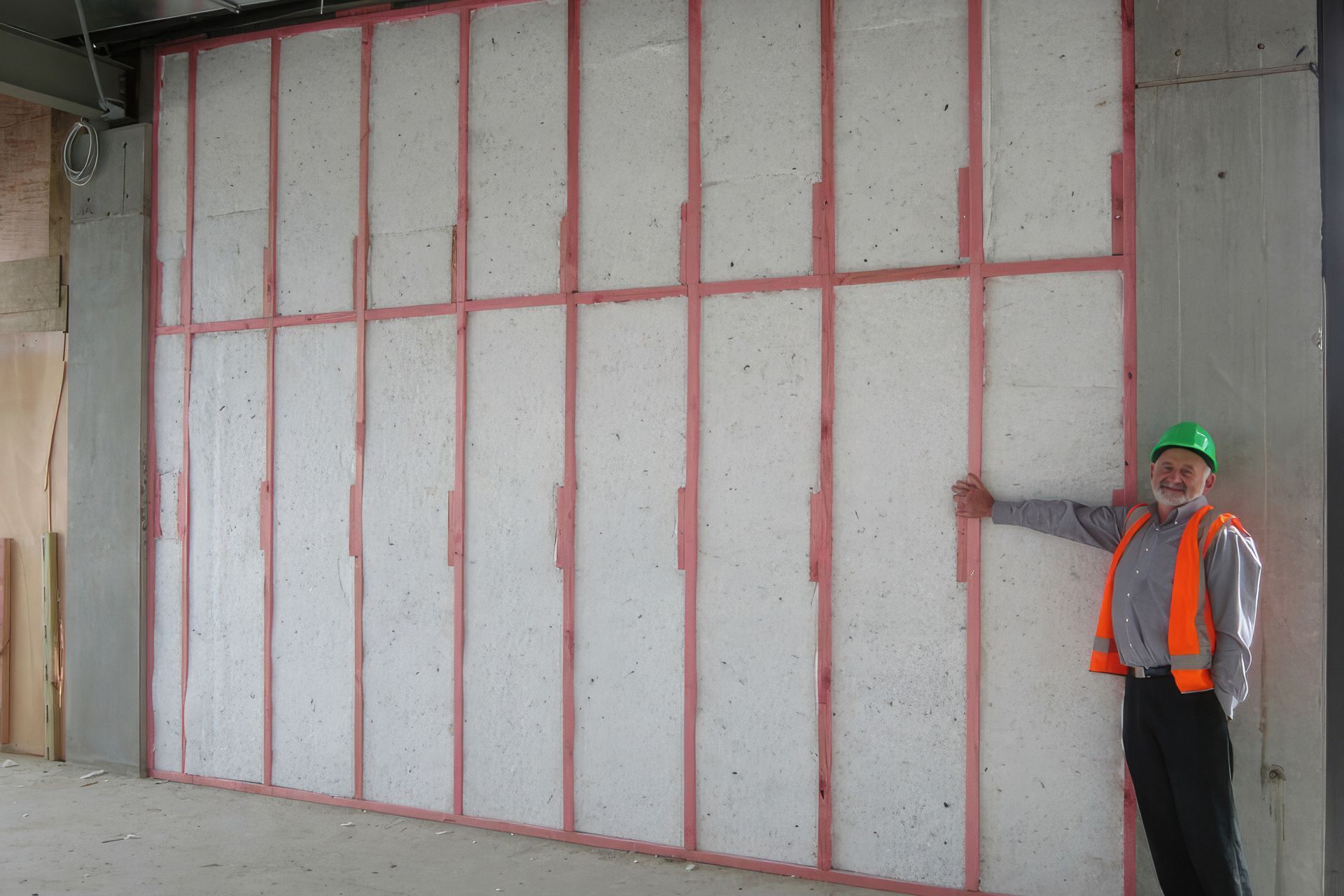 Wall sections installed in the Quad 5 building near Auckland Airport.