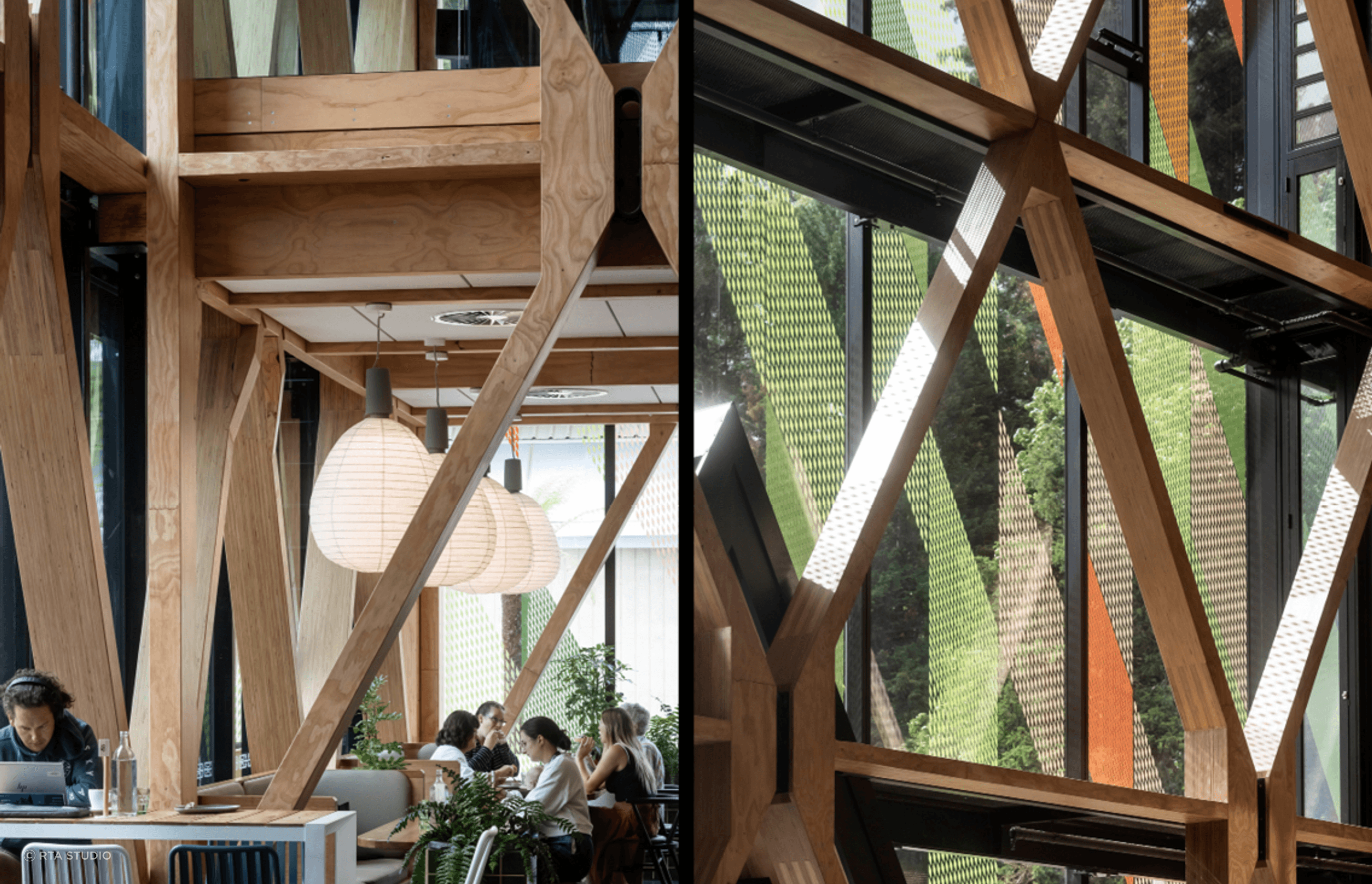 World-first innovation has been built into the building in the form of the cross-banded LVL interstitial nodes, which were originally to be manufactured from steel. Structural Engineer Alistair Cattanach of Dunning Thornton spent three months on analysis 