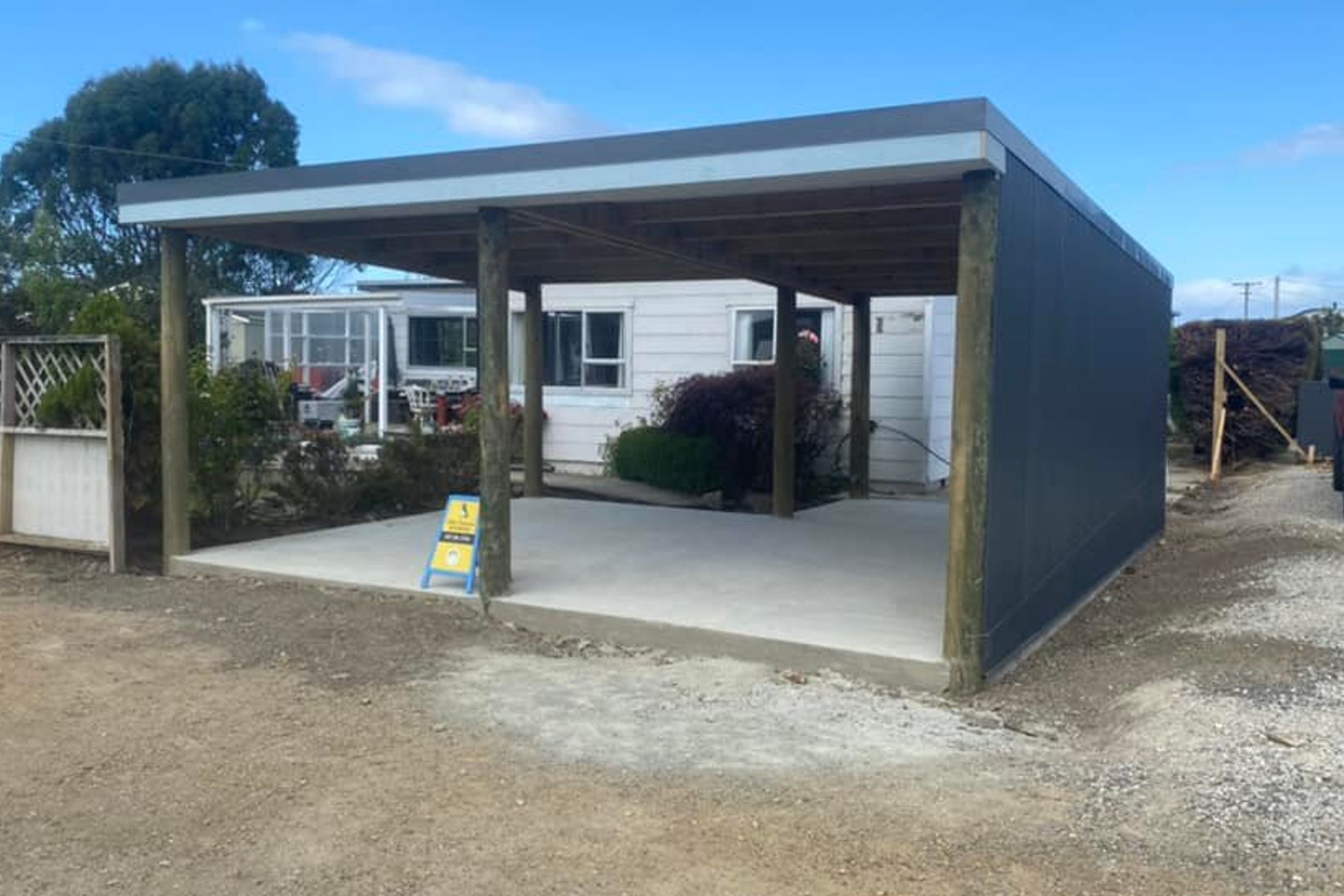Carport completed, only fencing at the rear to be done, different view