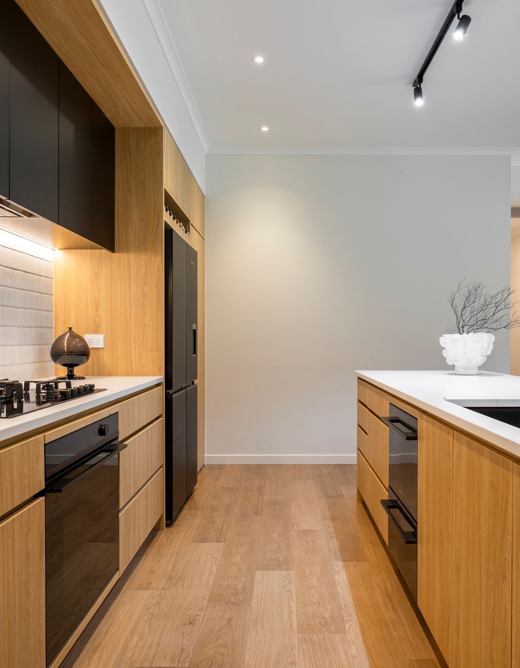 Oak + Black Melamine with Pocket Door