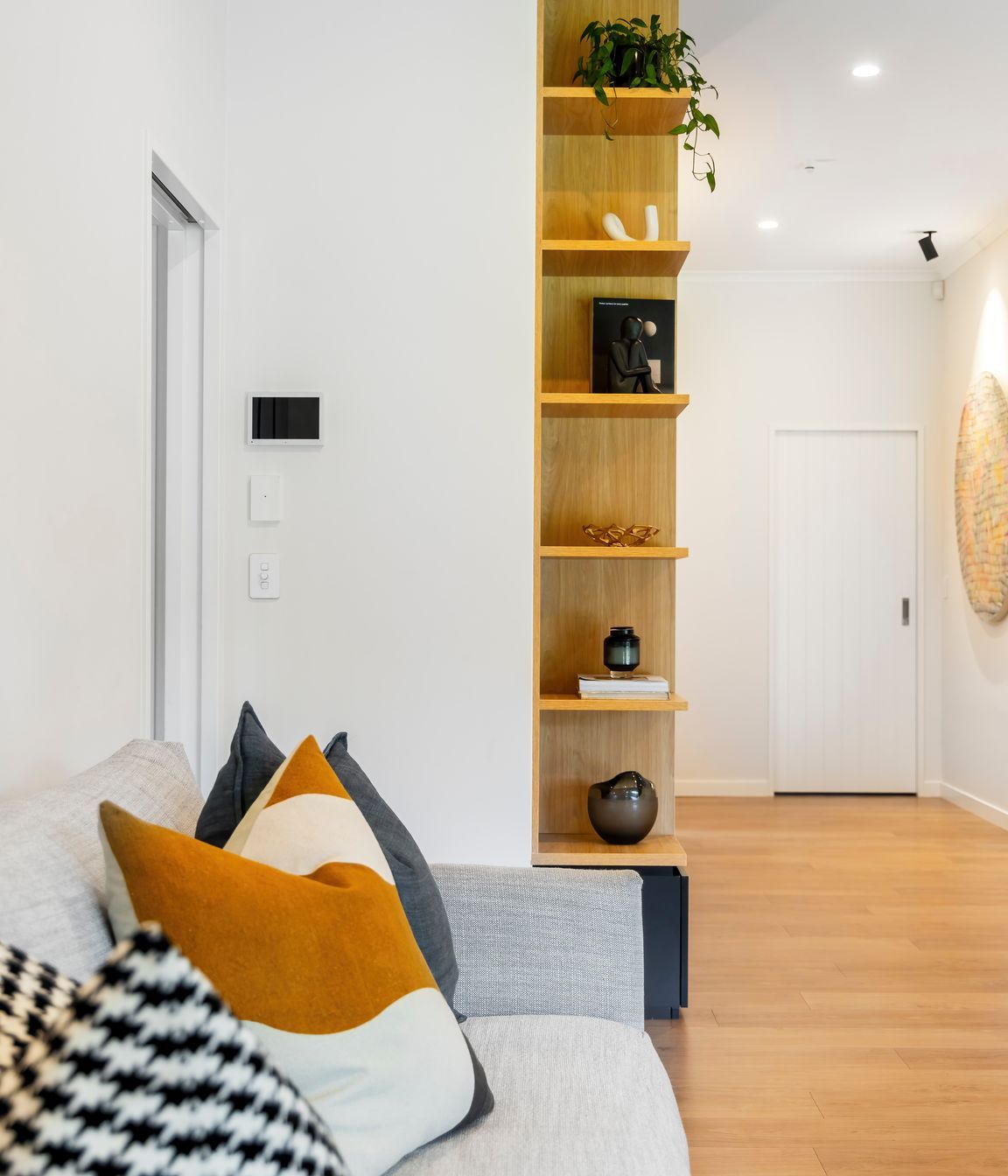 Oak + Black Melamine with Pocket Door