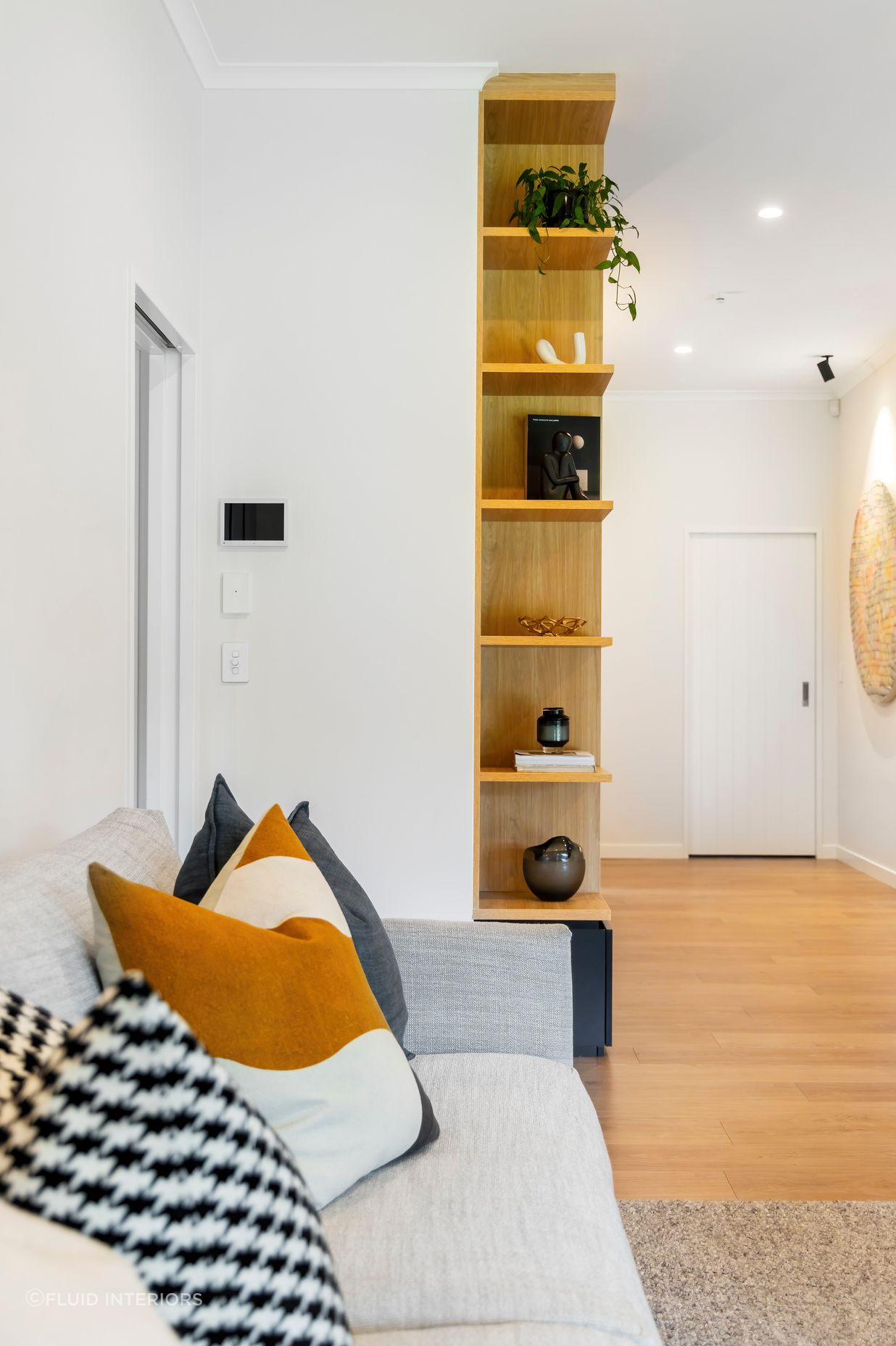 Oak + Black Melamine with Pocket Door