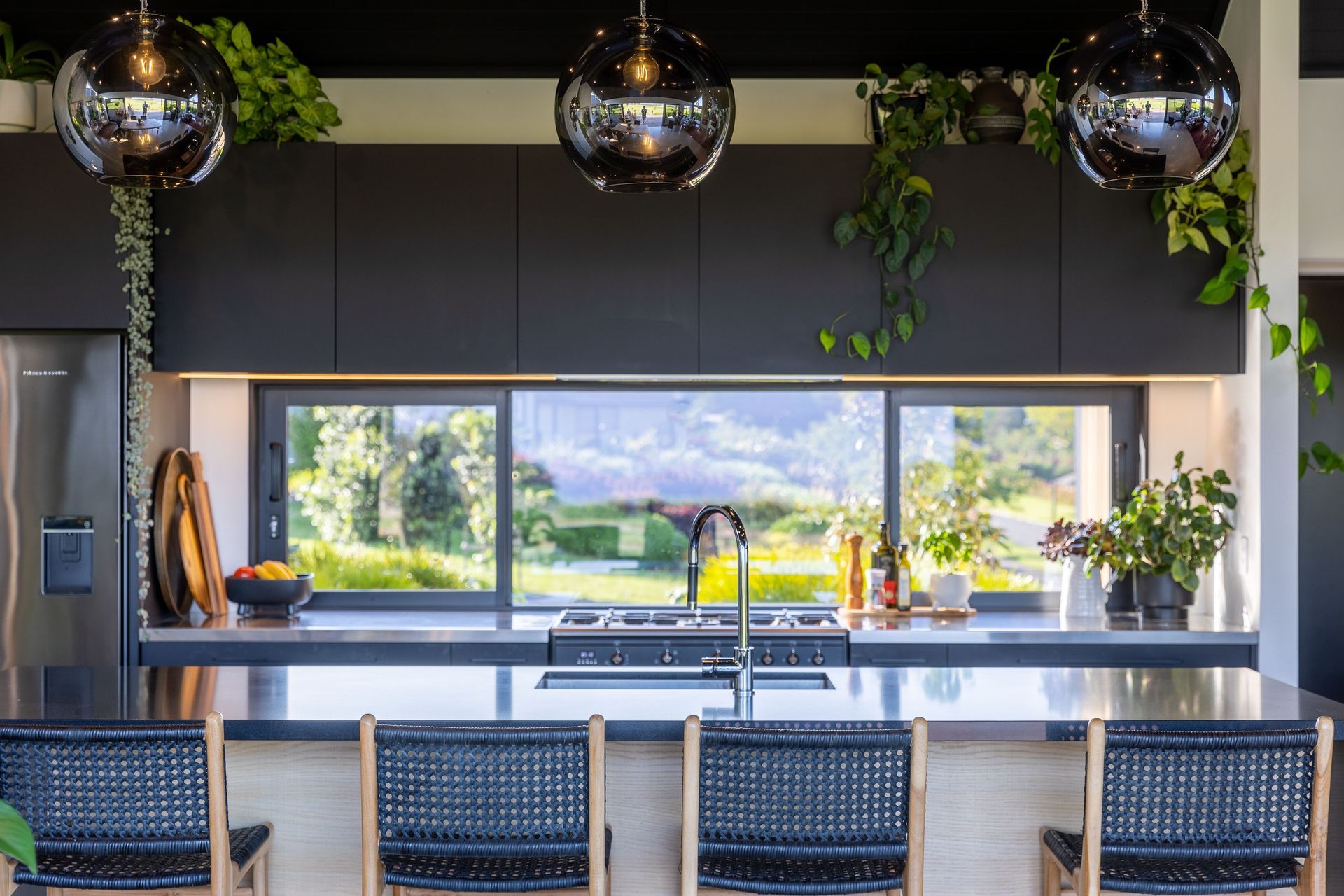 The kitchen enjoys views out into the street as well as easy access out to the northern outdoor entertaining areas.