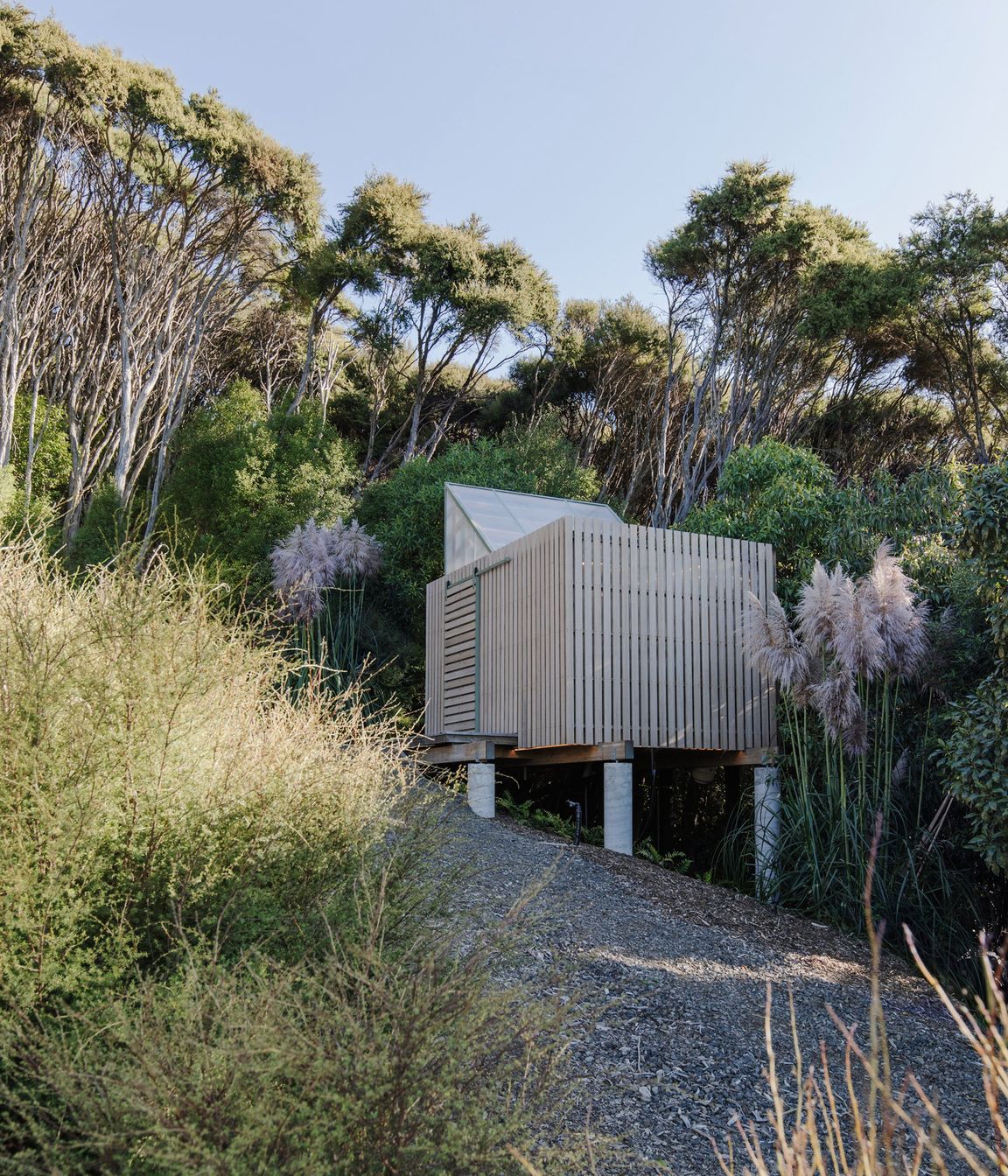 Timber was used wherever possible to ensure the building was negative embodied carbon and low maintenance.