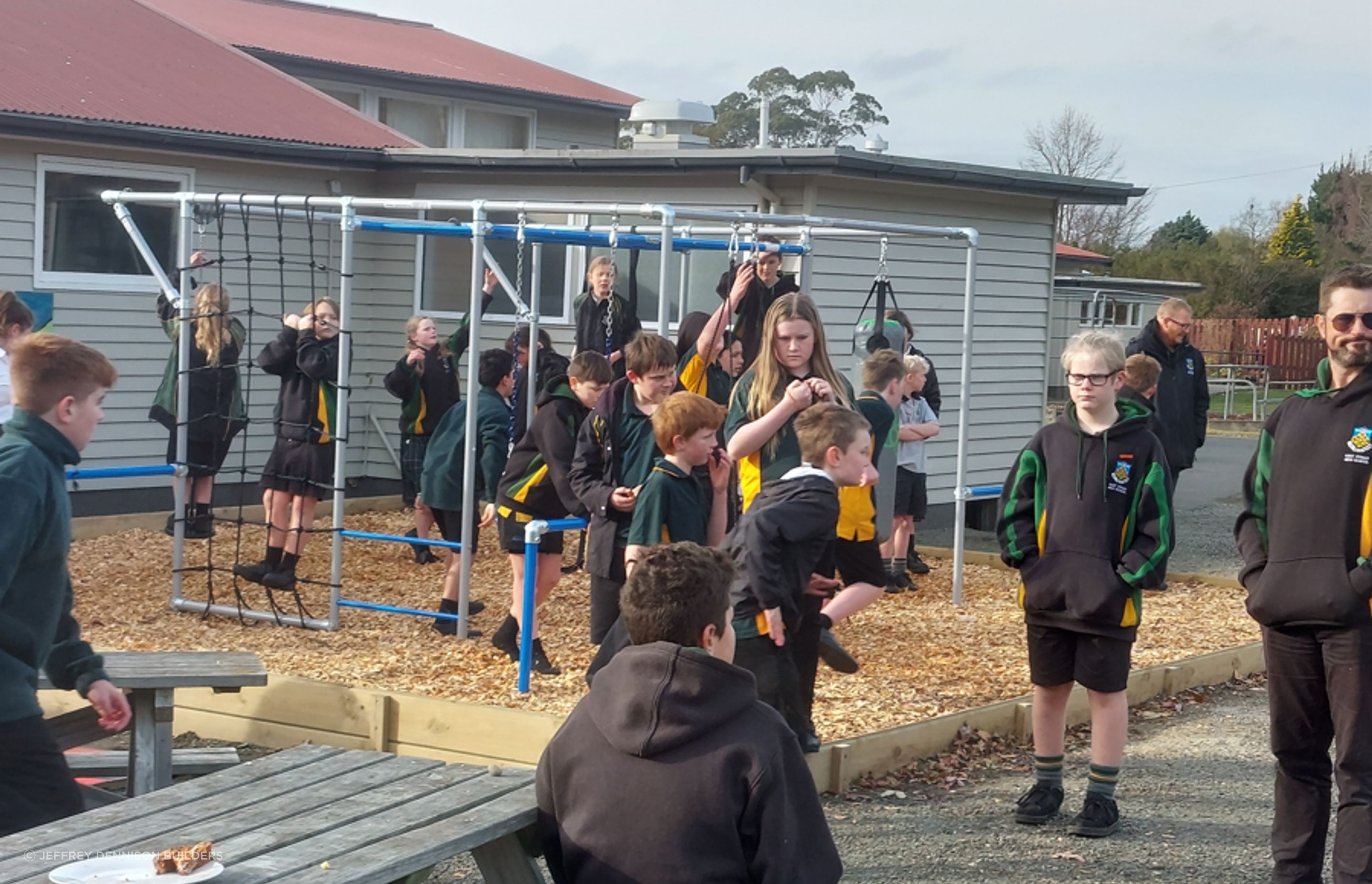 The Official Opening July 7th, 2022 - Some of the children from years 7 &amp; 8 enjoying the end result.