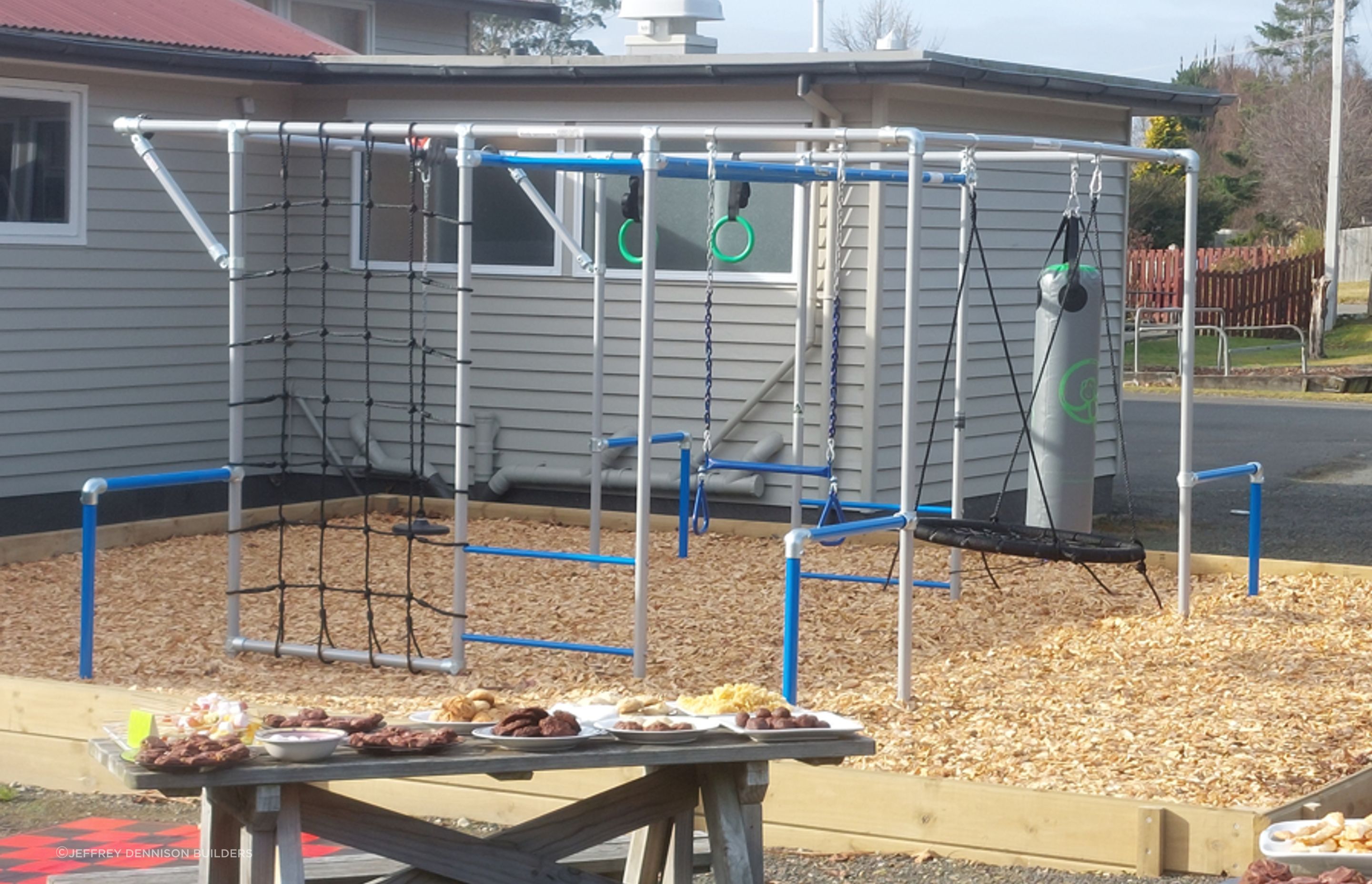 The Official Opening July 7th, 2022 - Completed monkey bars and playground