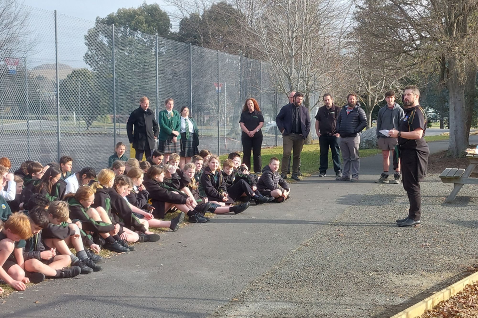 The Official Opening July 7th, 2022 - Some of the children from years 7 & 8 who will be benefiting from the playground