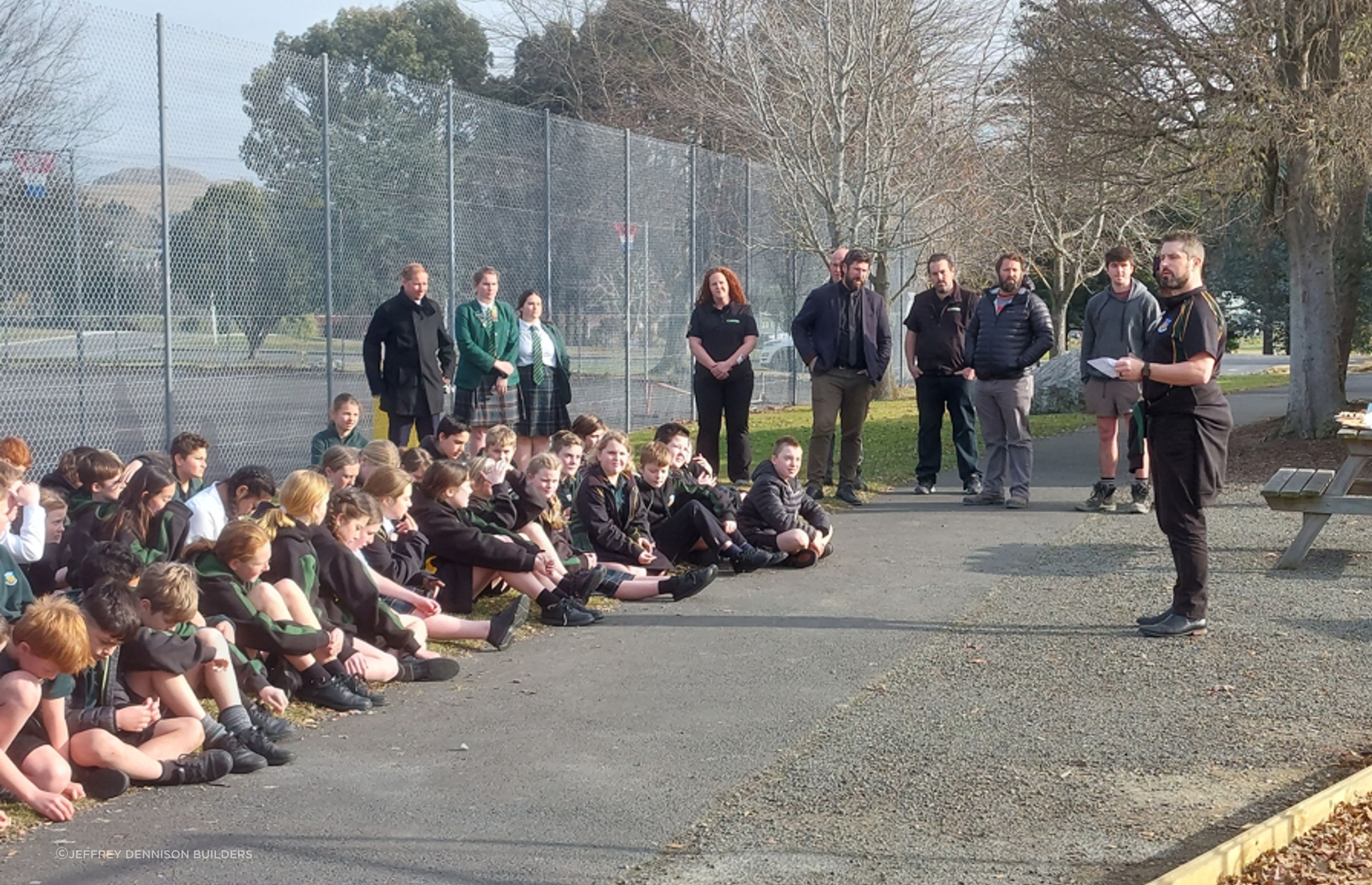 The Official Opening July 7th, 2022 - Some of the children from years 7 & 8 who will be benefiting from the playground