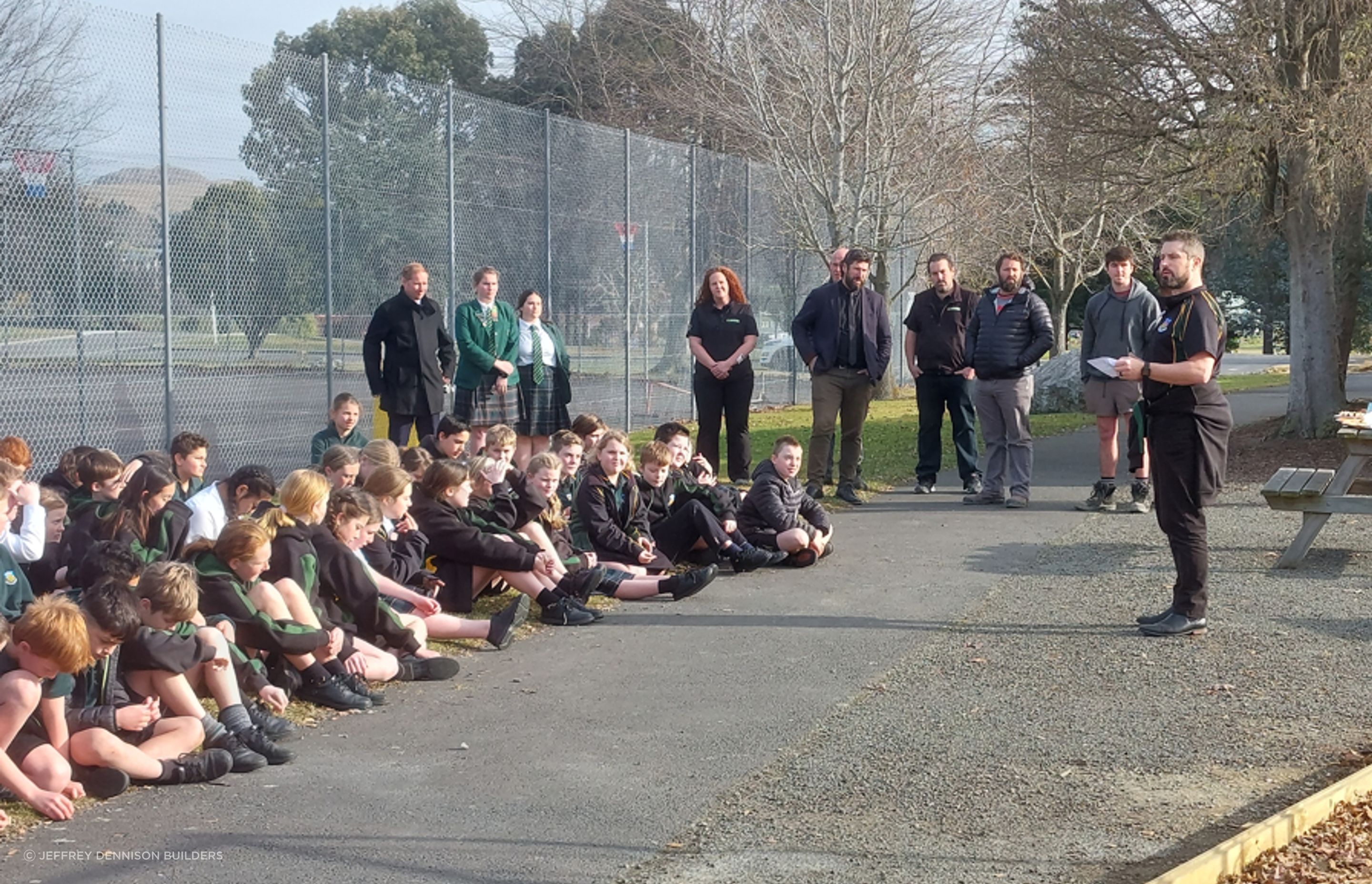 The Official Opening July 7th, 2022 - Some of the children from years 7 &amp; 8 who will be benefiting from the playground