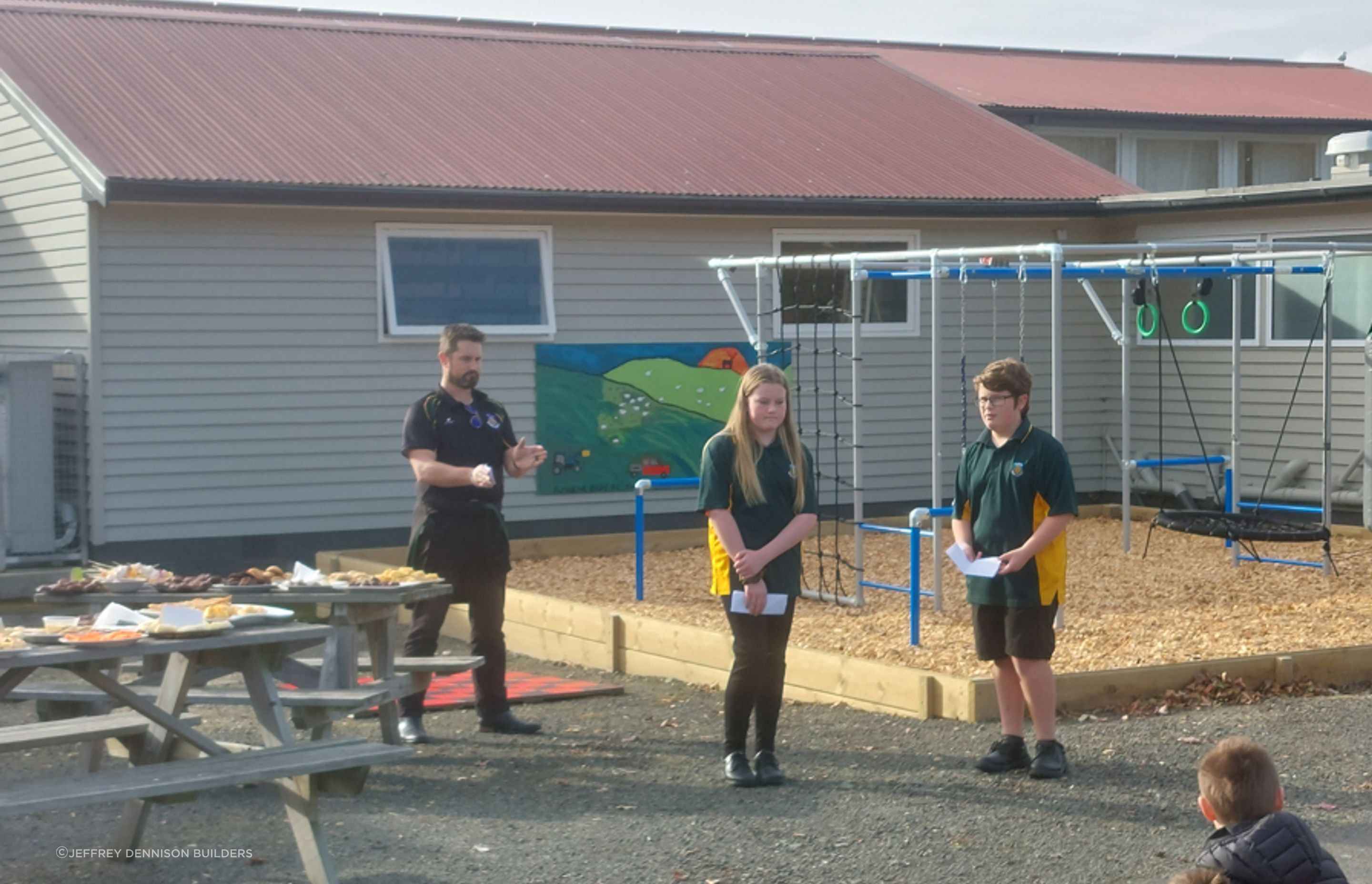 The Official Opening July 7th, 2022 - Two of the children from years 7 & 8 thanking the contributors