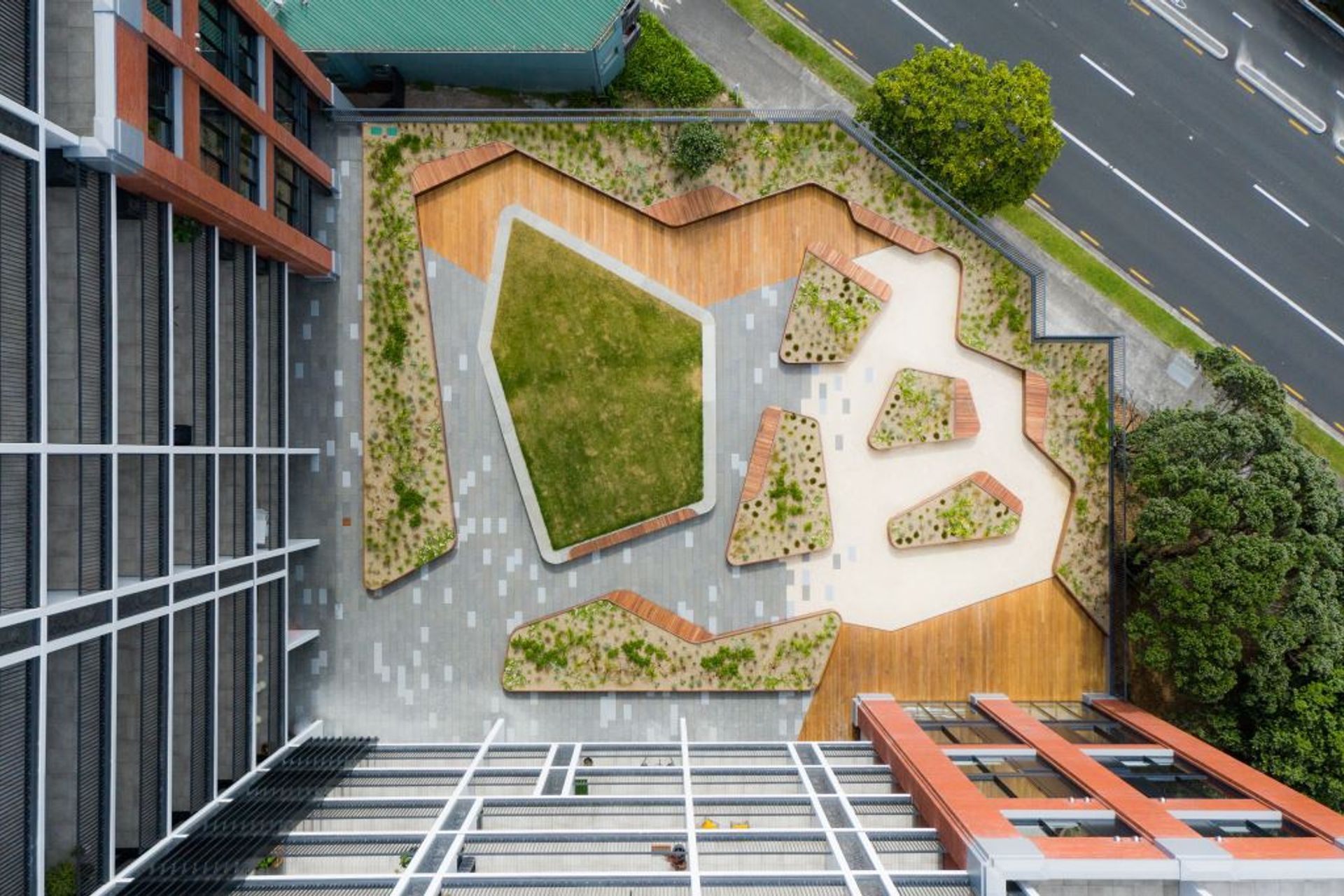 Birds Eye View of 59 France Apartments garden