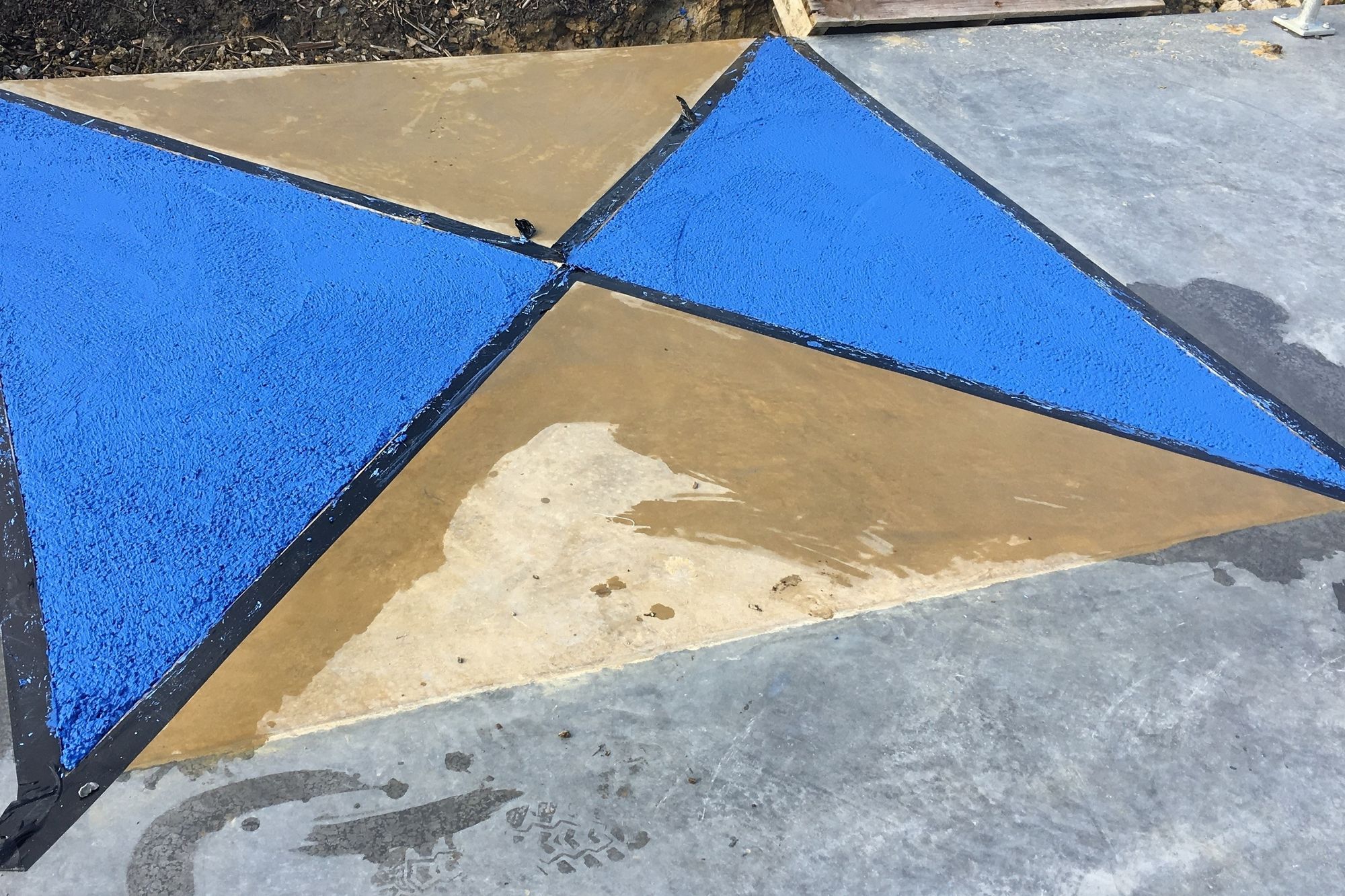 Red and blue concrete features at Auckland’s newest skate parks