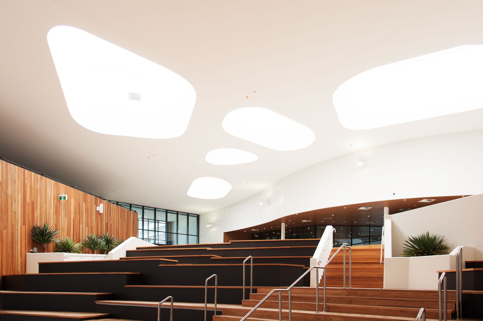 The EzyTrack curved wall track was used to form these curved skylight features.