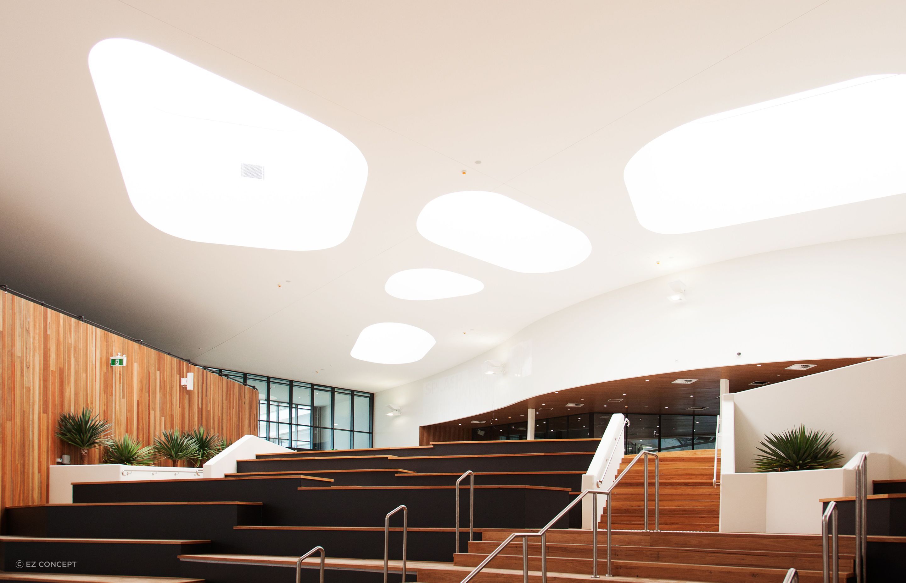 The EzyTrack curved wall track was used to form these curved skylight features.