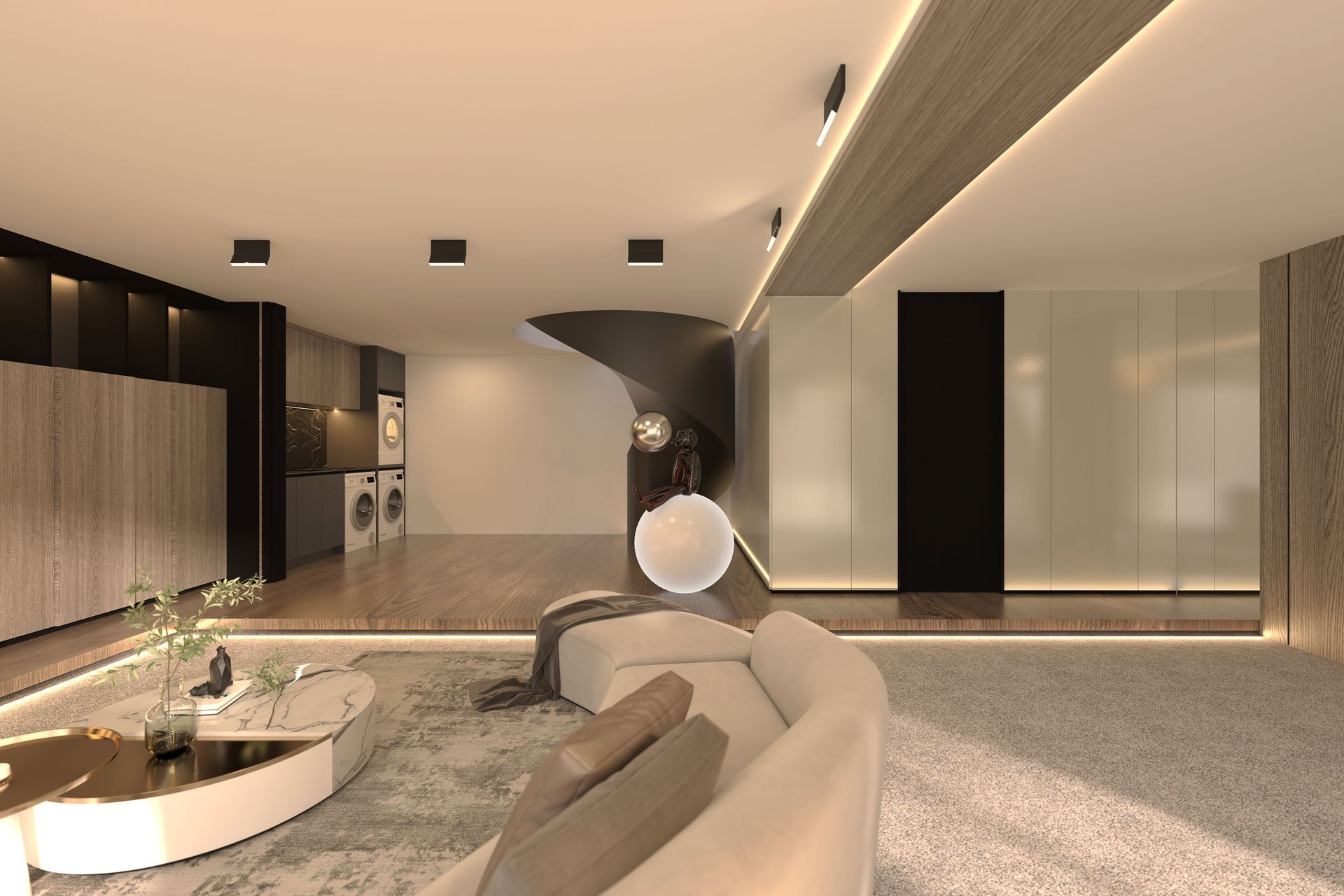 The design of a hidden door is also aimed at achieving space organization.