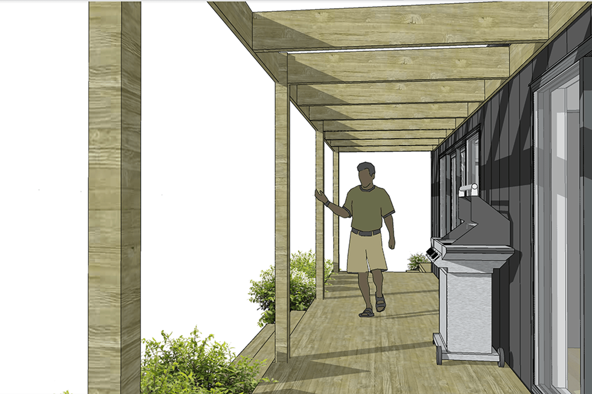 North Deck with Pergola Above
