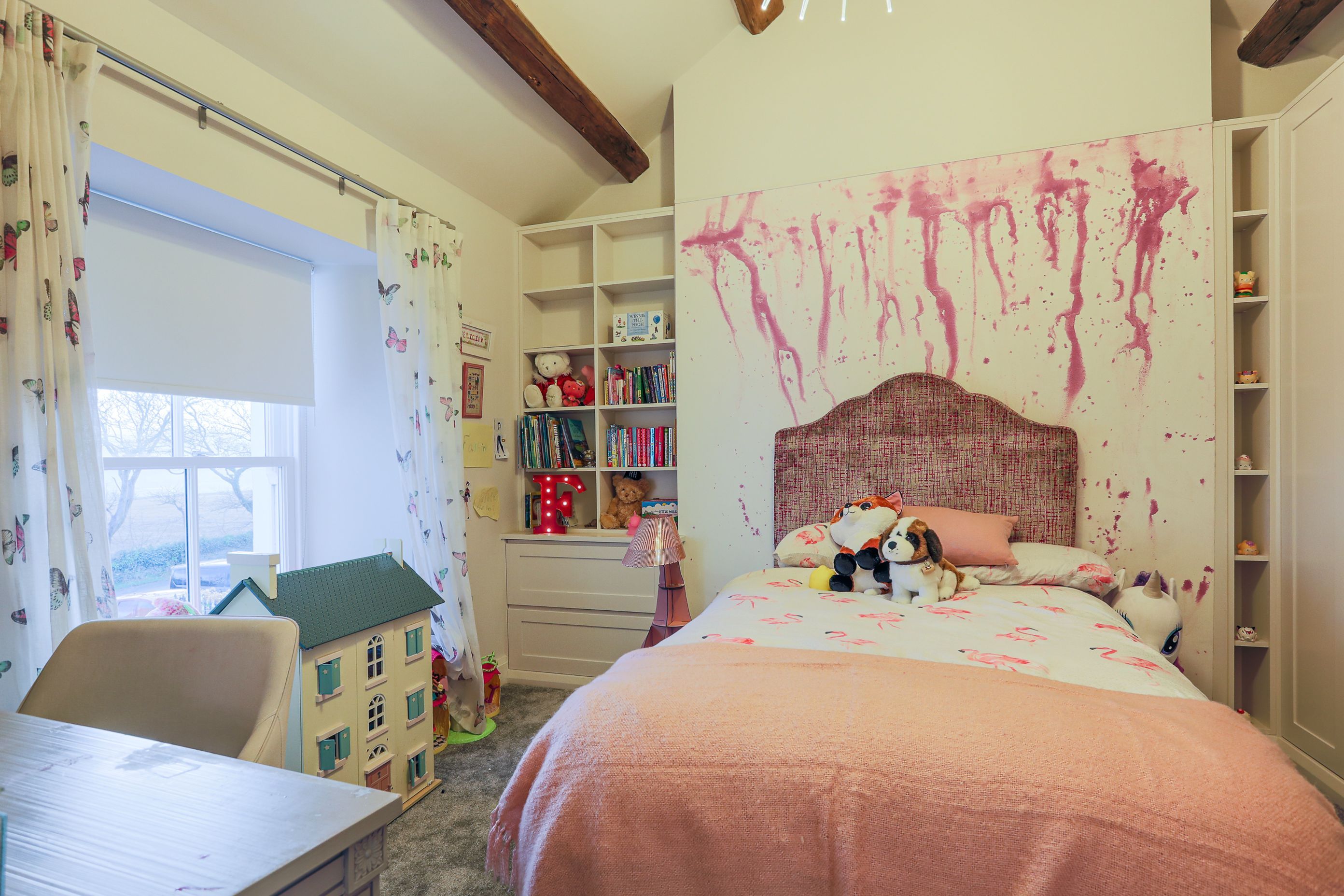 A young girls rooms, but can easily transition into a teenage hangout.