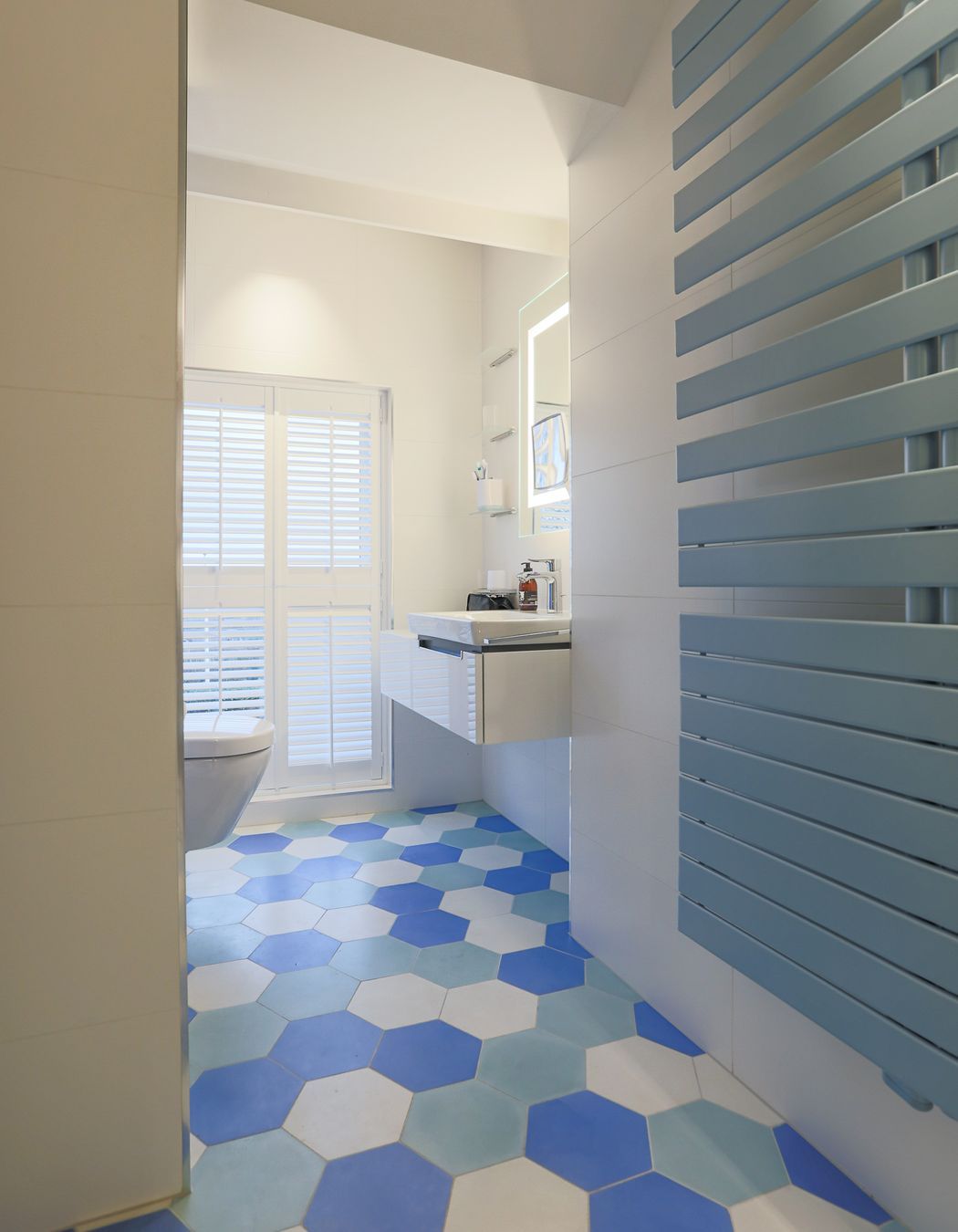 The childrens bathroom played with pattern and colour and a sense of fun.