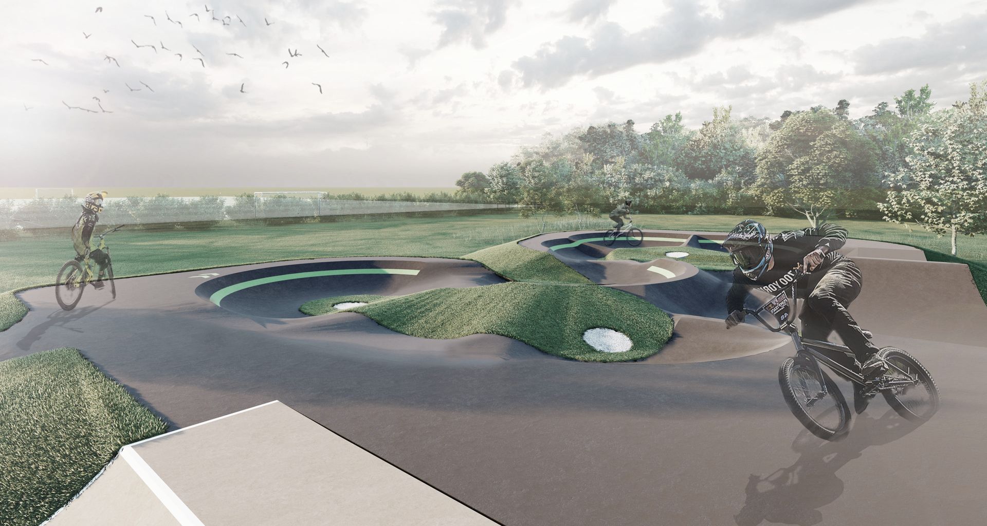 Pump track design banner