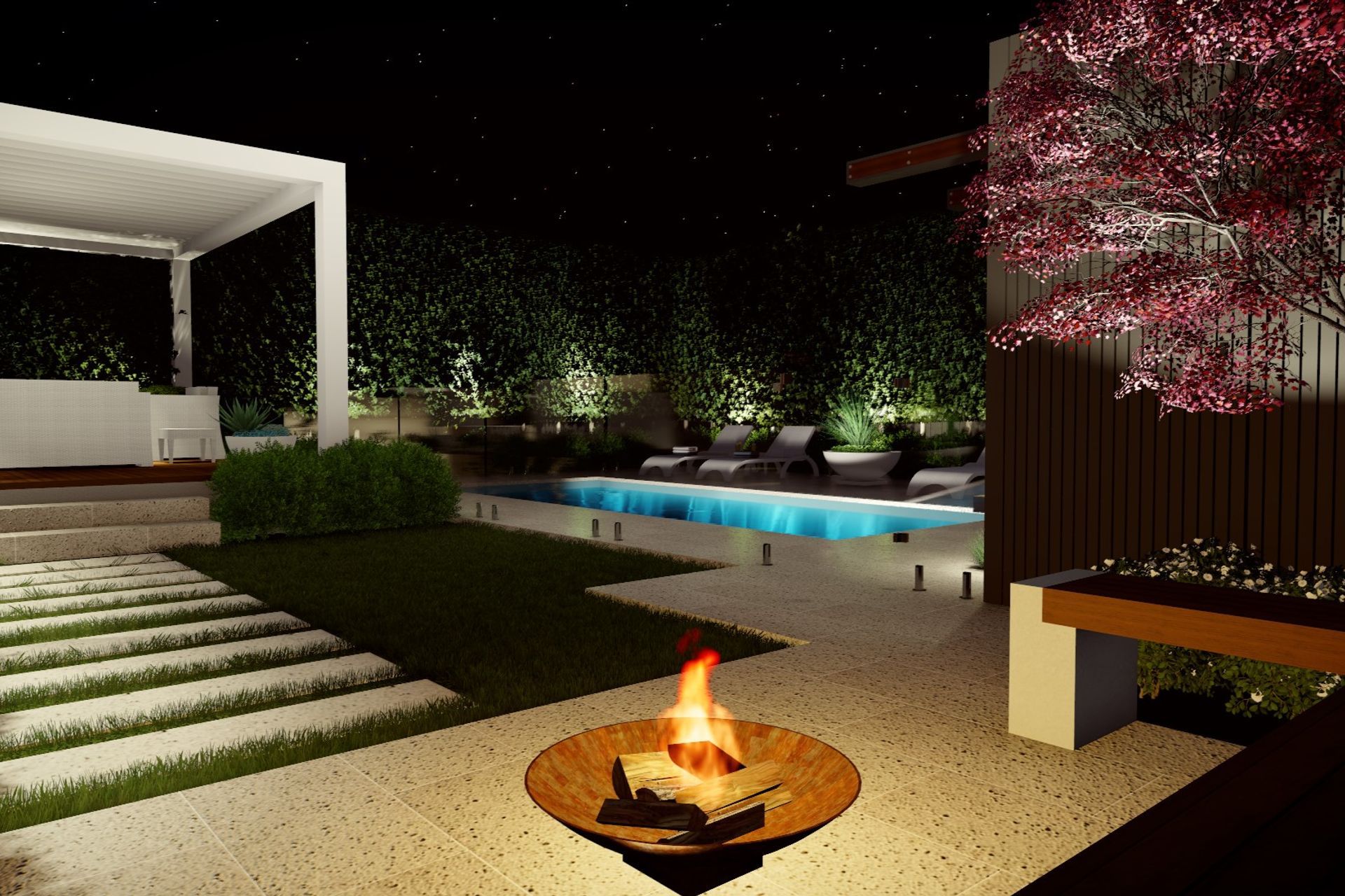 3D Renders: Anthony Scott | Garden and pool design