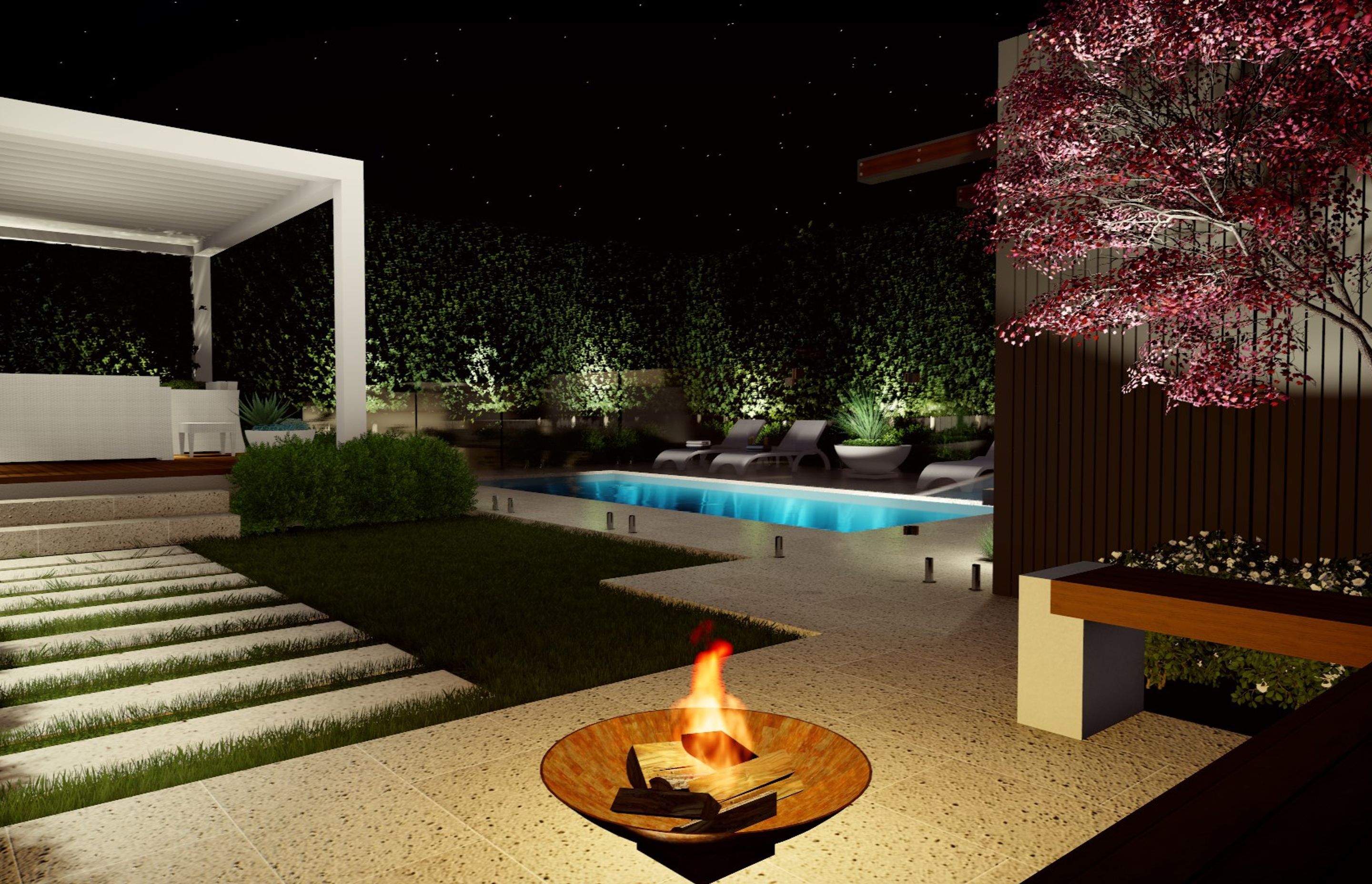 3D Renders: Anthony Scott | Garden and pool design