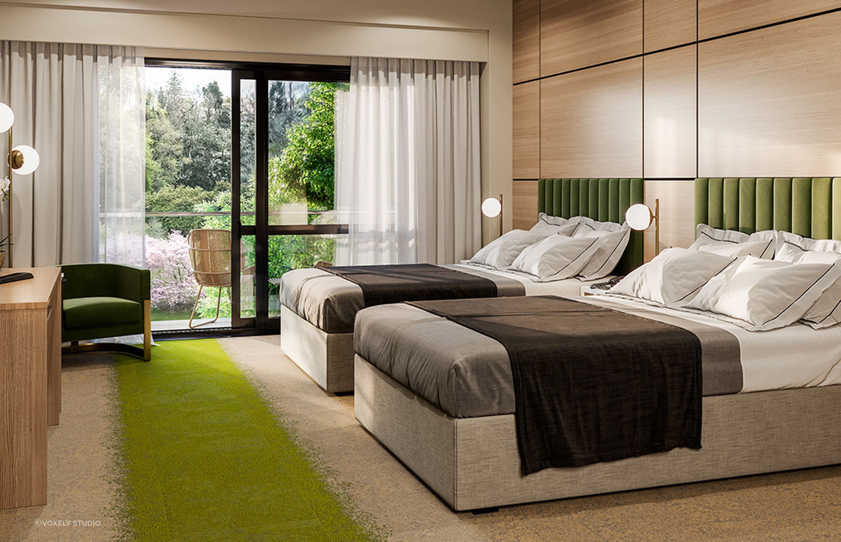Hotel Room 3D Render