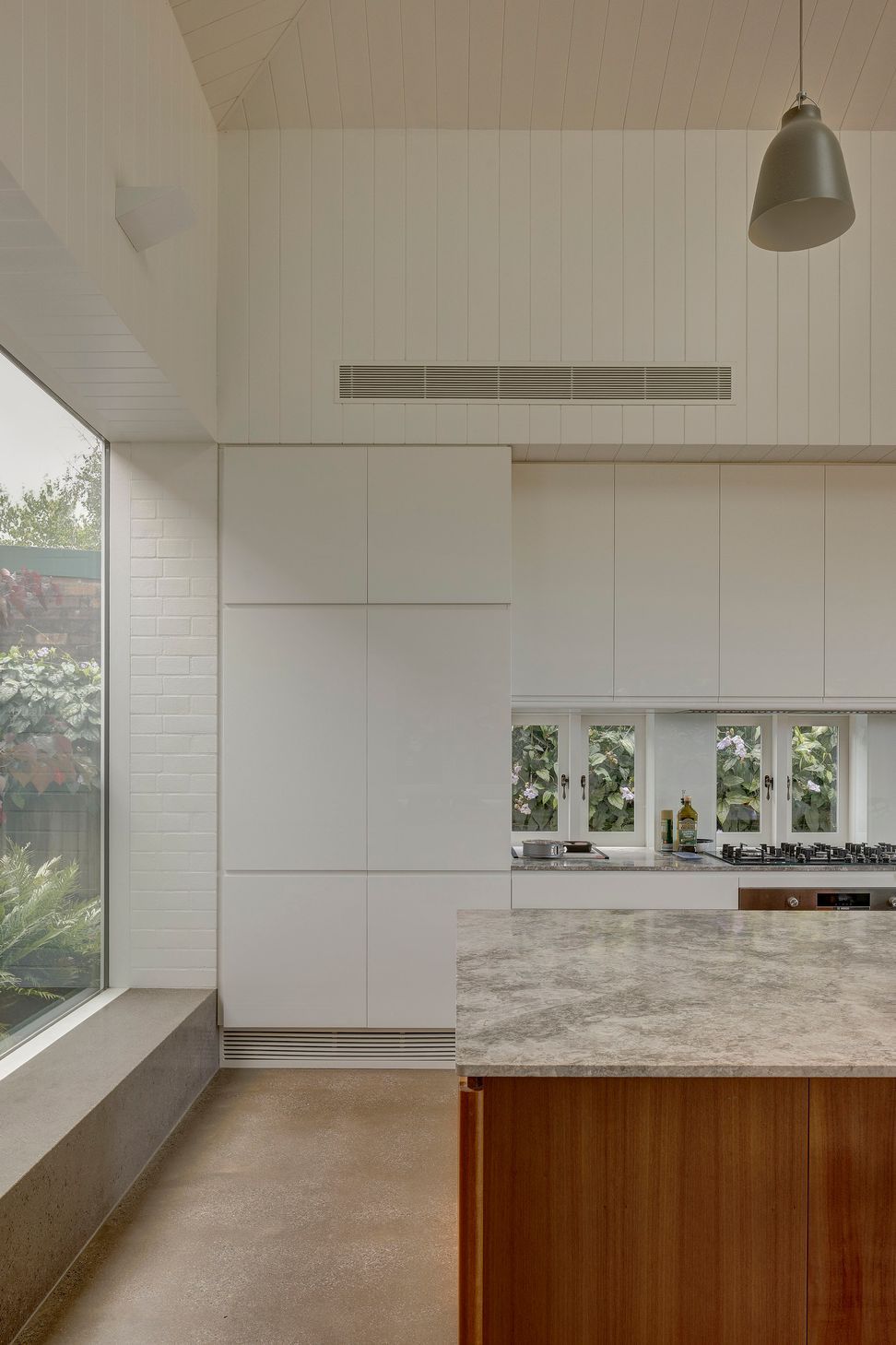 Kitchen and garden.