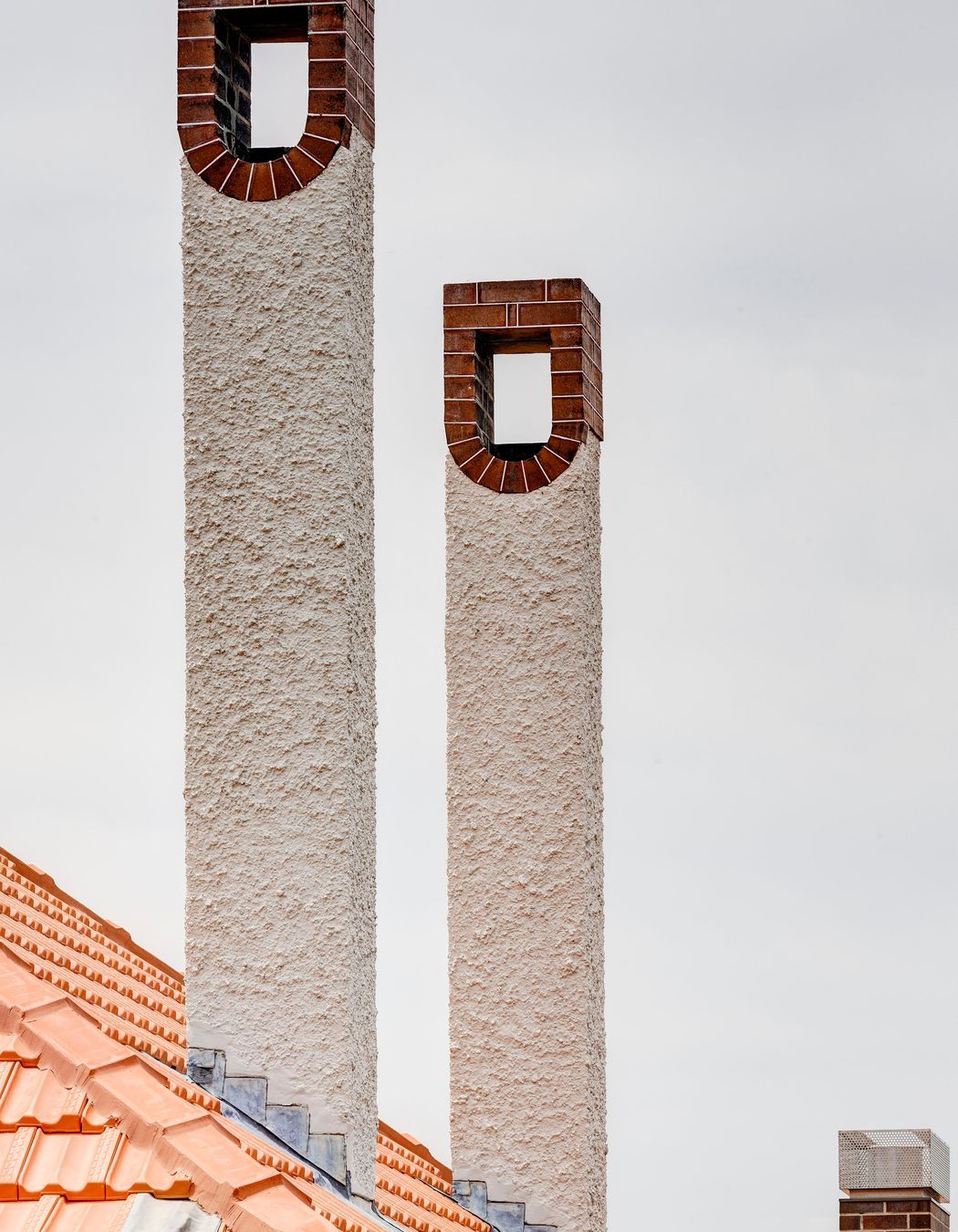 Existing and new chimneys.