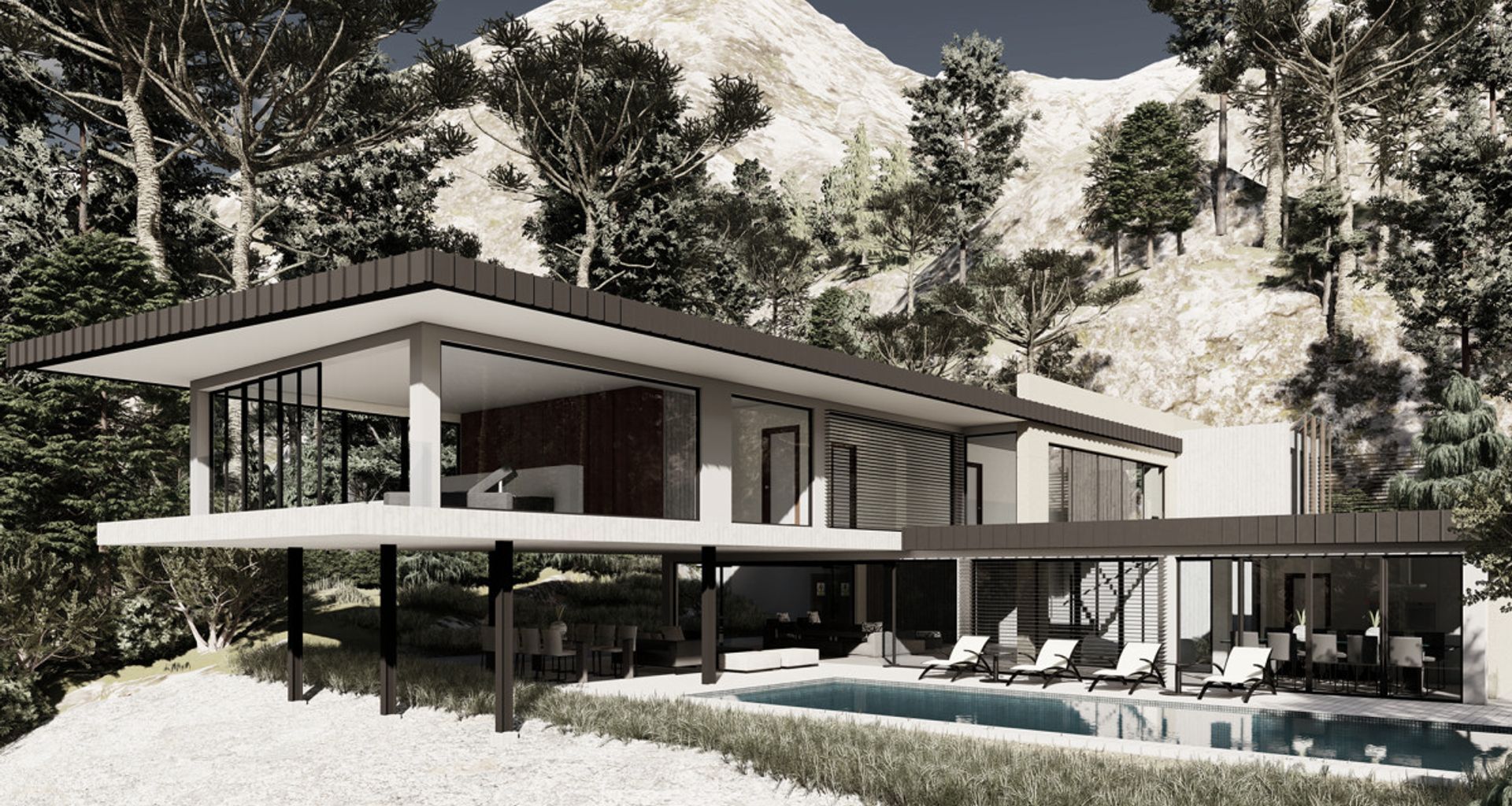 House on a cliff banner