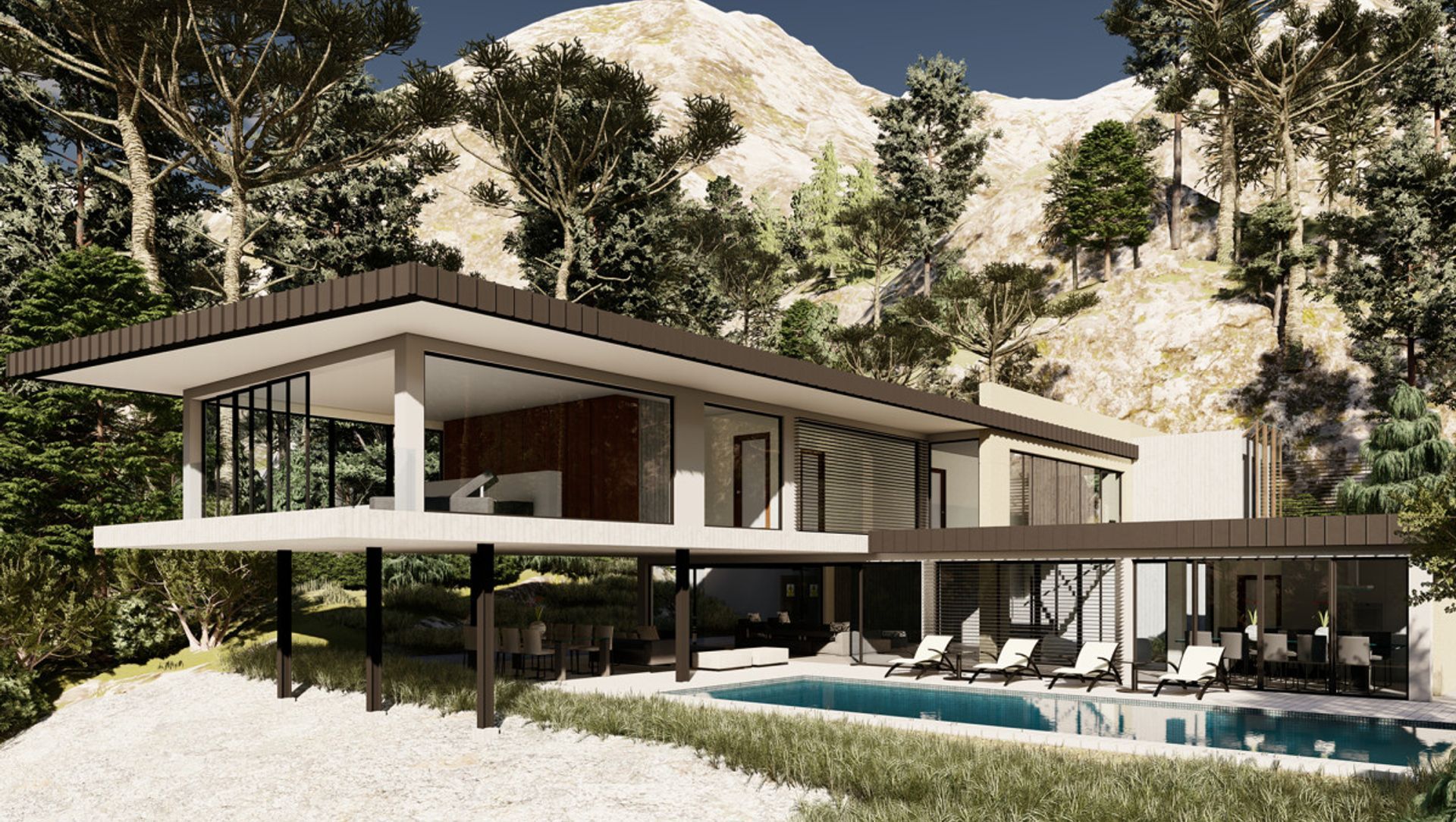House on a cliff banner
