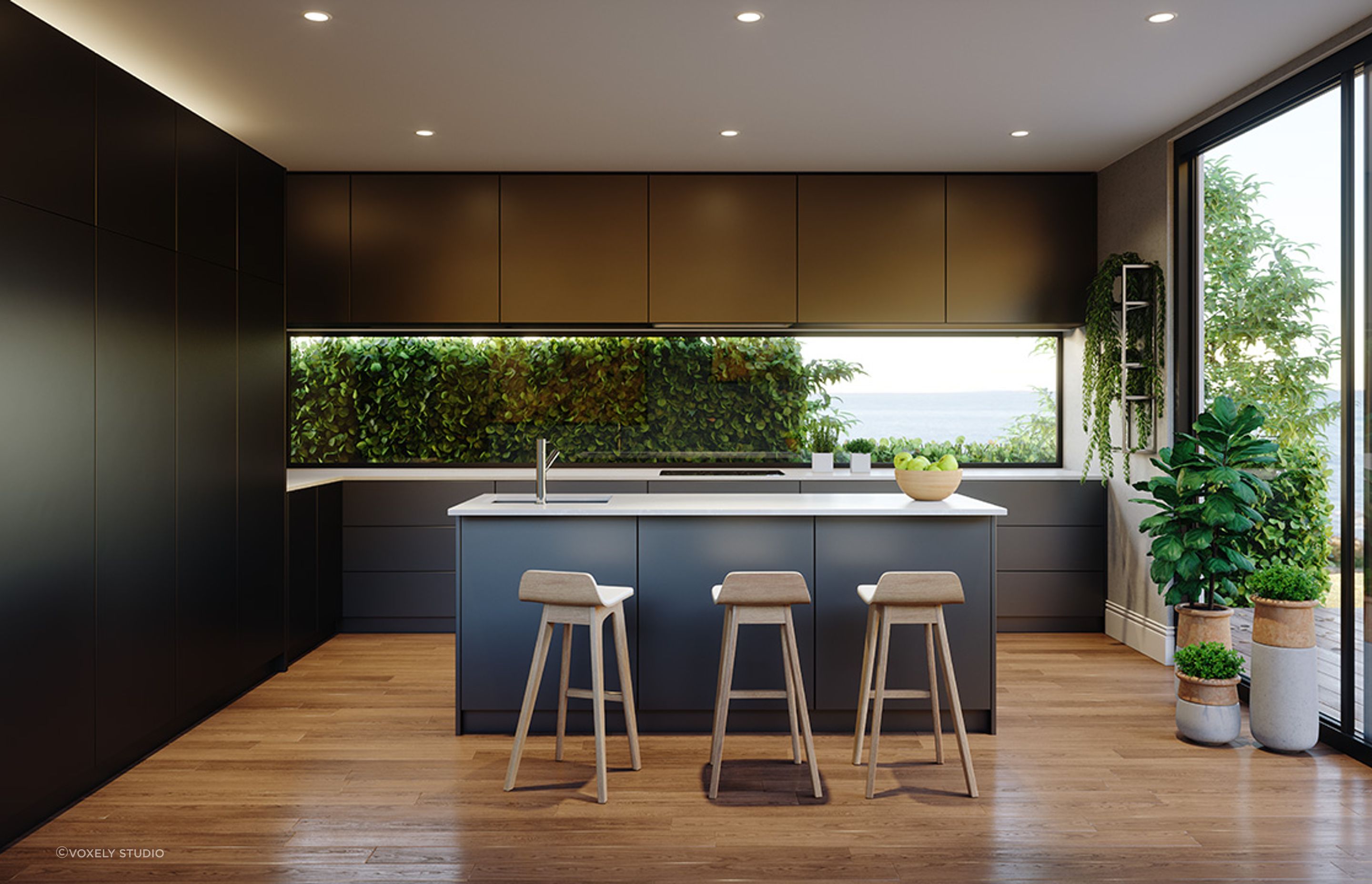 Modern Kitchen 3D Render