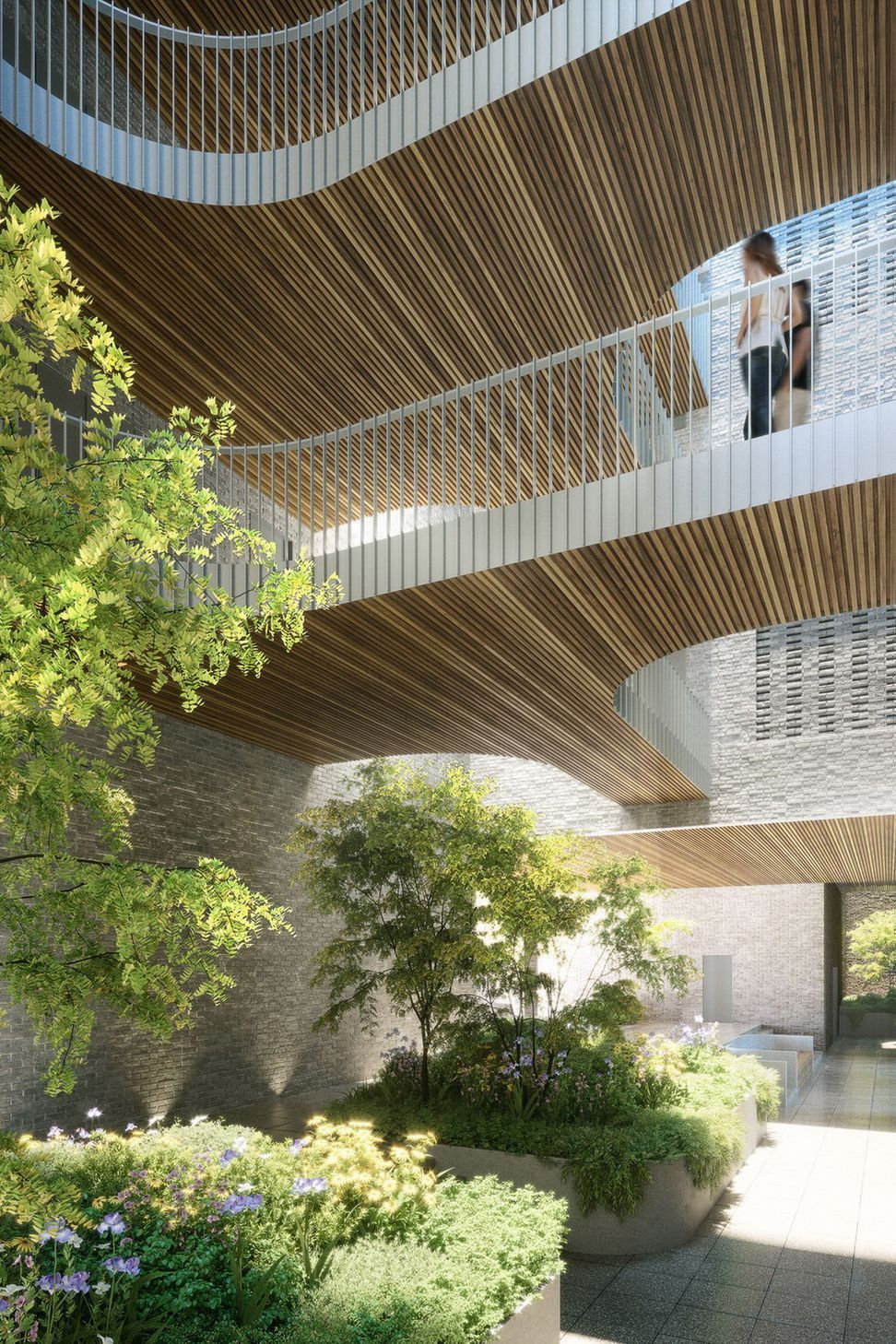 Lightwell - bridges enhance the journey to the apartment.