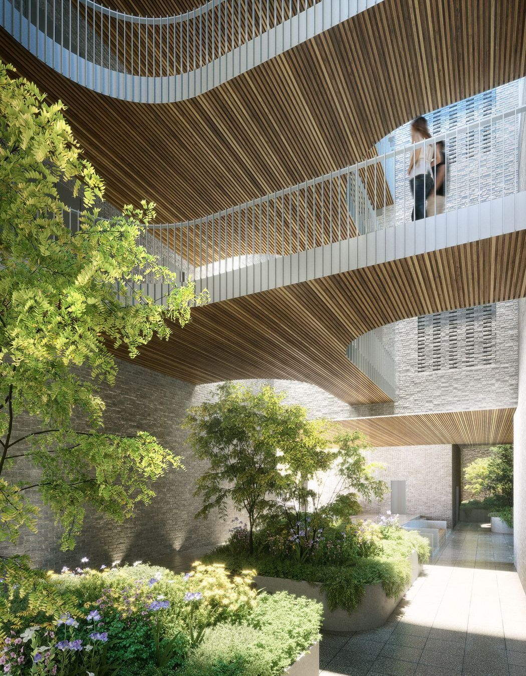 Lightwell - bridges enhance the journey to the apartment.