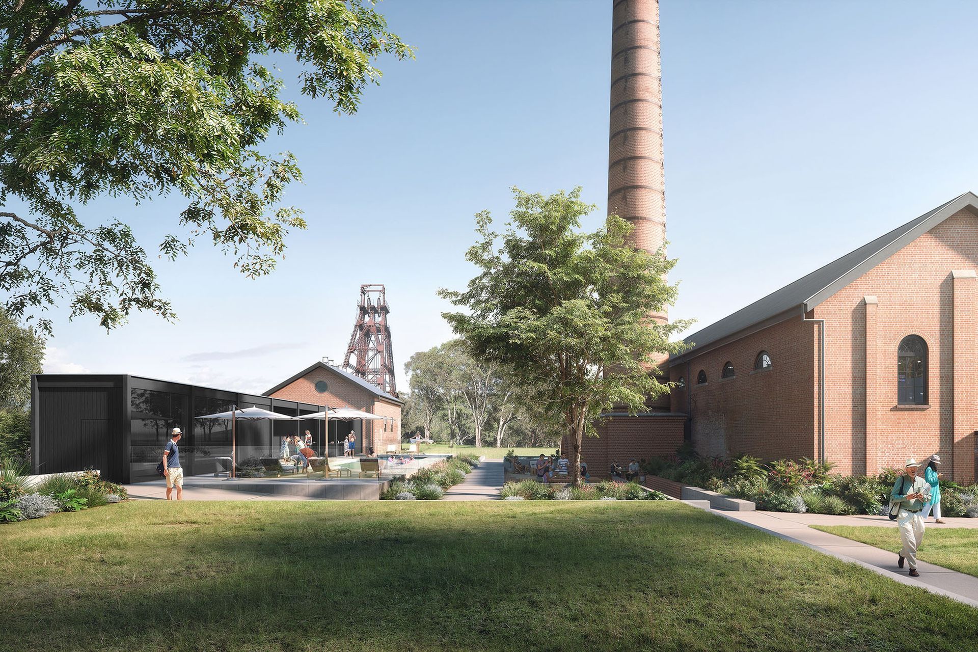 A new pavilion provides definition to a courtyard space