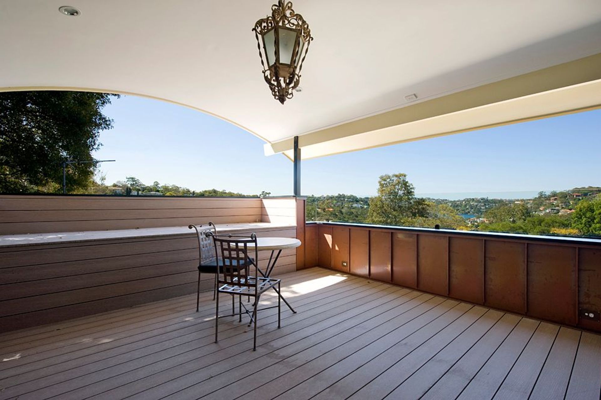 Water views from covered deck