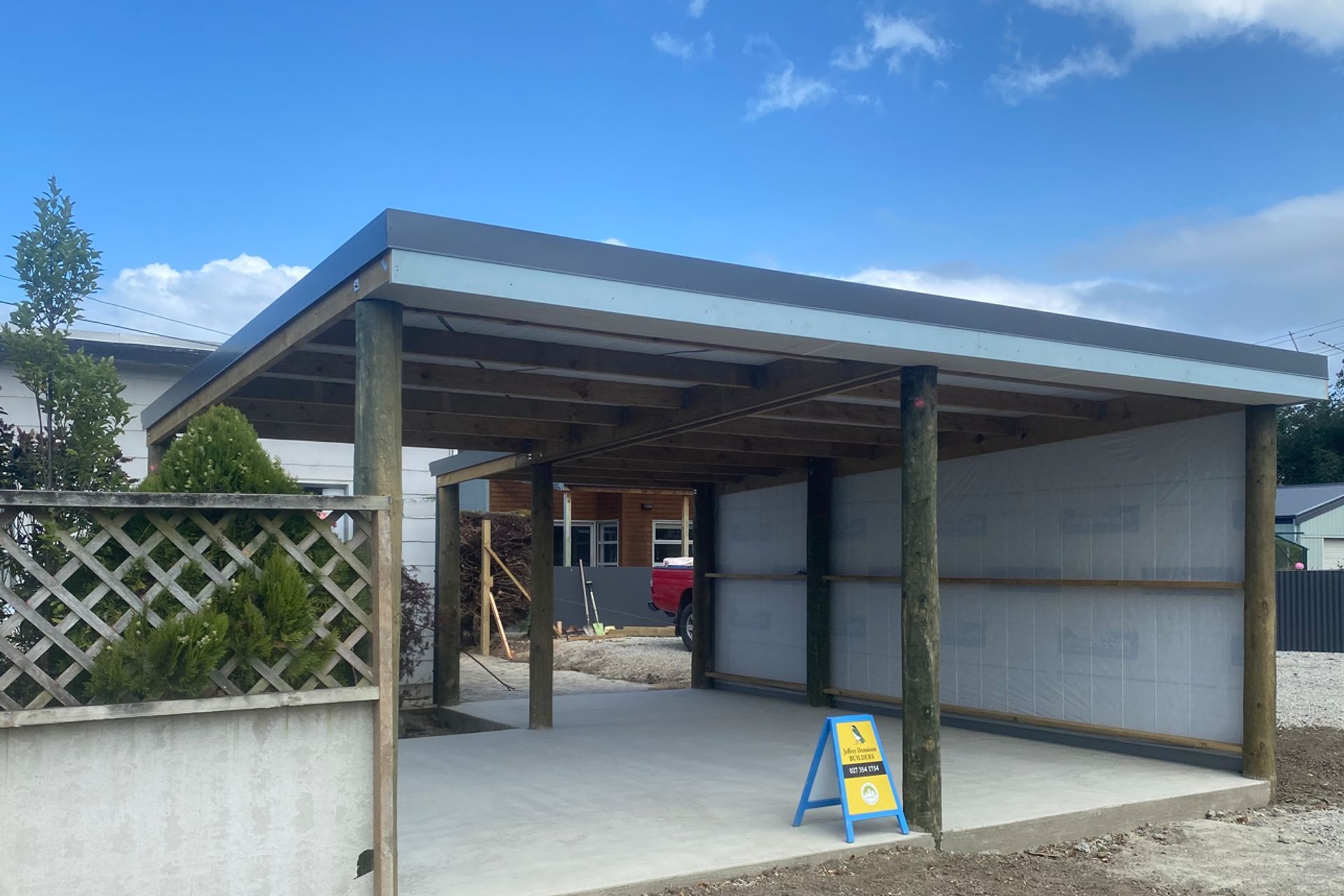 Completion of the double carport