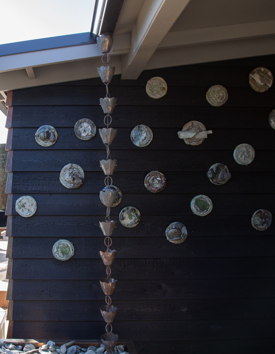 Copper Rain Chains, Shou Sugi Ban &amp; Darryl Frost Anagama Plates